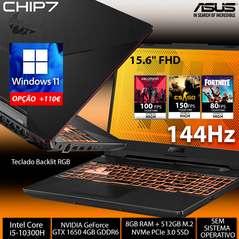 Asus TUF Gaming F15 FX506LHB-HN359 Intel Core i5-10300H/16 Go/512 Go  SSD/GeForce
