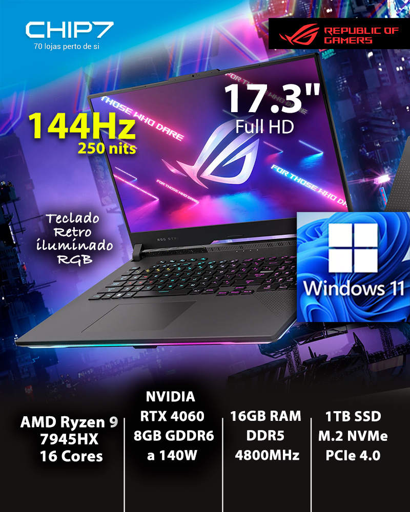 ASUS 17.3 ROG Strix Gaming Laptop - NVIDIA GeForce RTX 4060