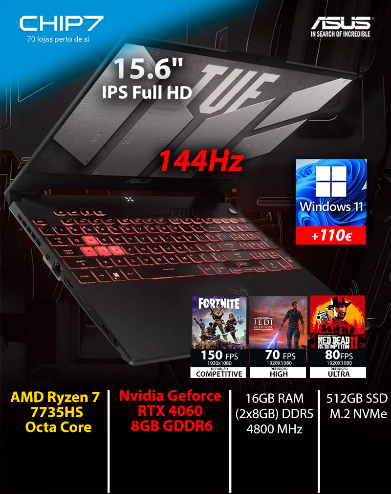 ASUS TUF Gaming A15 (2023) Gaming Laptop, 15.6 FHD 144Hz, 100