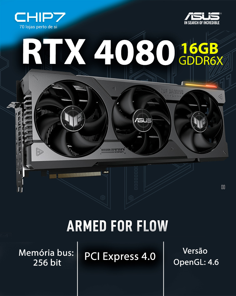 Placa Gráfica Asus GeForce RTX 4080 Pro Art 16GB GDDR6X OC-PCI-E