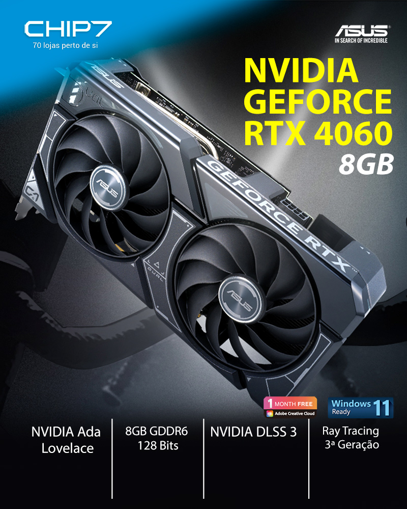 Placa de Vídeo ASUS Dual GeForce RTX 4060