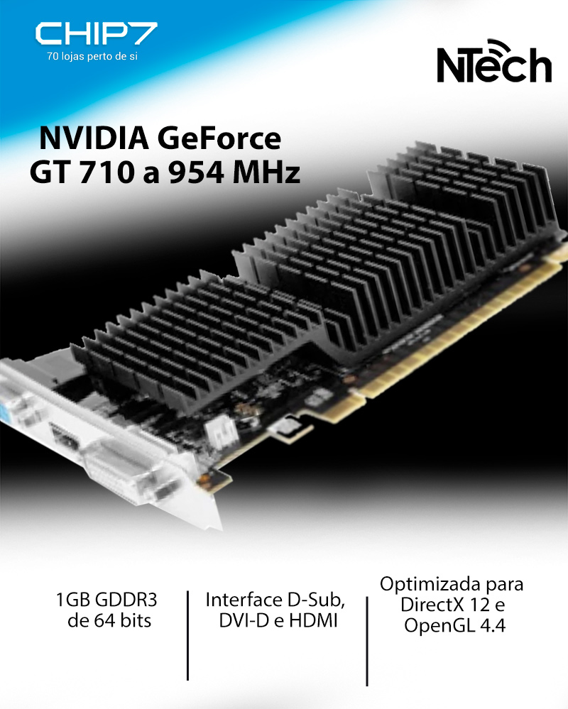 Placa de Vídeo 1GB MSI GeForce GT 710 DDR3 64Bits