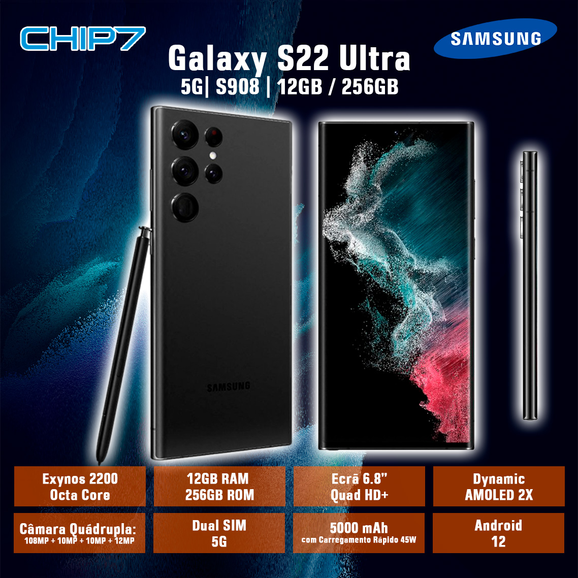 Samsung Galaxy S22 Ultra 5g S908e 256gb Vinho - Dual Chip | Ficha Técnica -  TecMundo Comparador