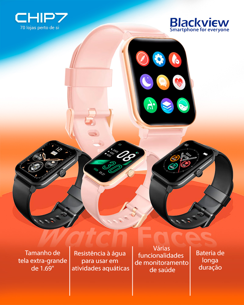 Blackview Smartwatch R3 Max 1.69 Impermeable Negro