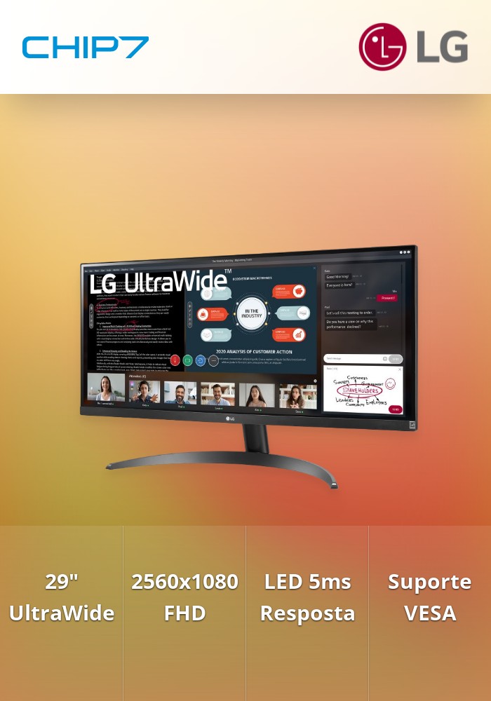 Monitor LG UltraWide 29" 29WP500-B UW-FHD IPS 75Hz FreeSync HDR10 | CHIP7