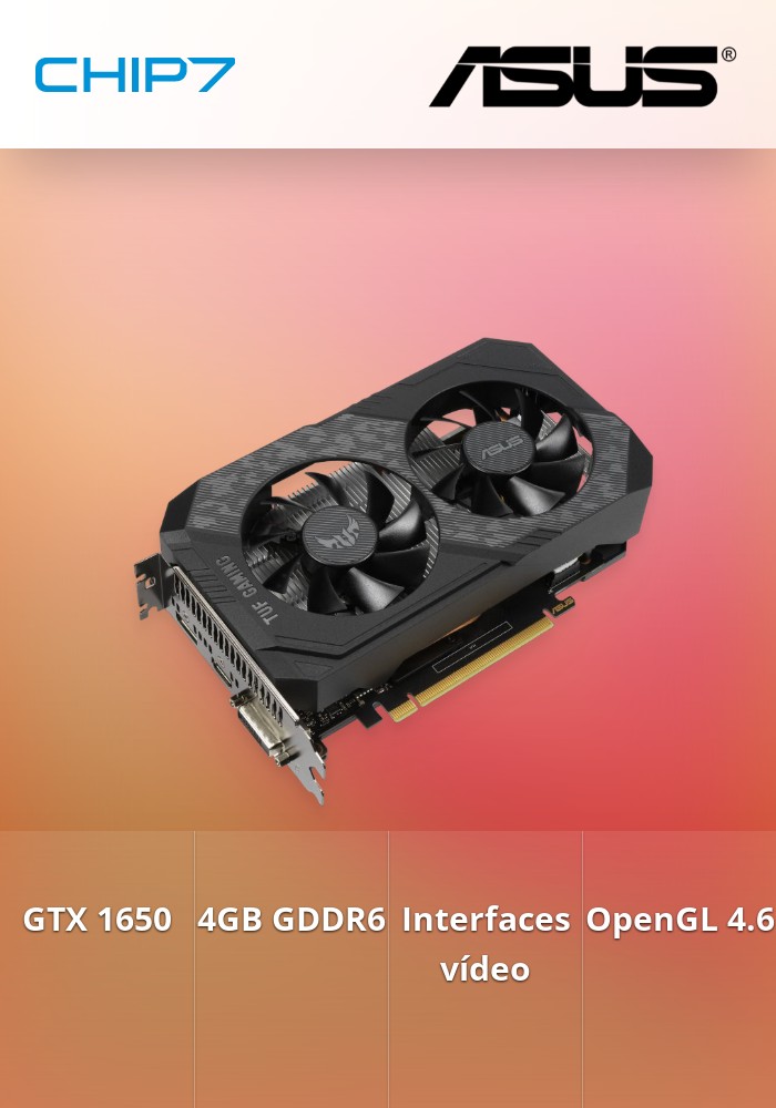 Placa Gráfica Asus GeForce GTX 1650 TUF Gaming OC 4GB GDDR6 (1680MHz)