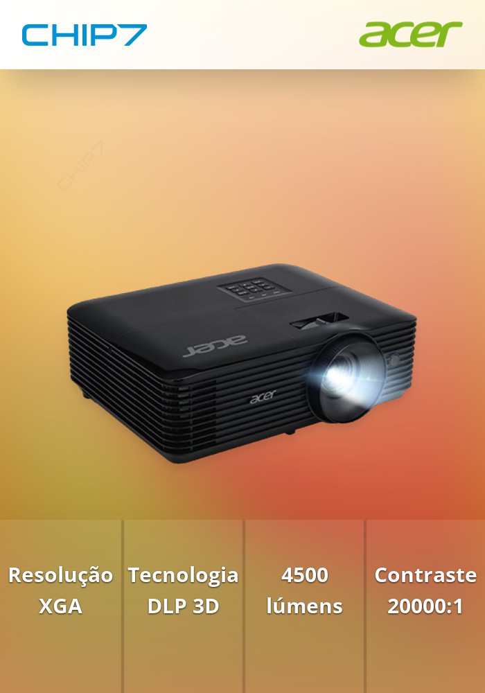 Video Projetor ACER X1228i DLP 3D XGA 4500LM 20000/1 HDMI WIFI BLACK