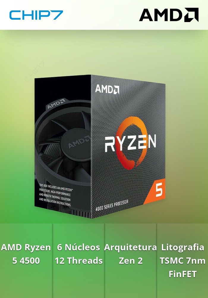 Processador AMD Ryzen 5 4500 6 Cores 3.6GHz