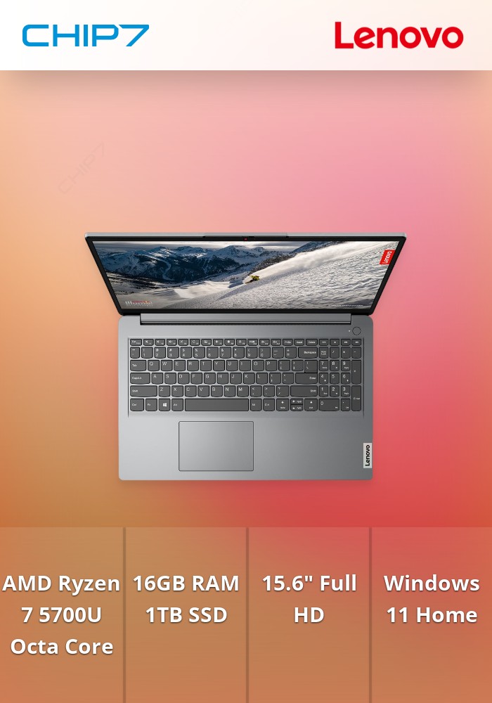 Portátil Lenovo - AMD Ryzen 7 5700U / 16GB RAM / 1TB SSD / 15.6
