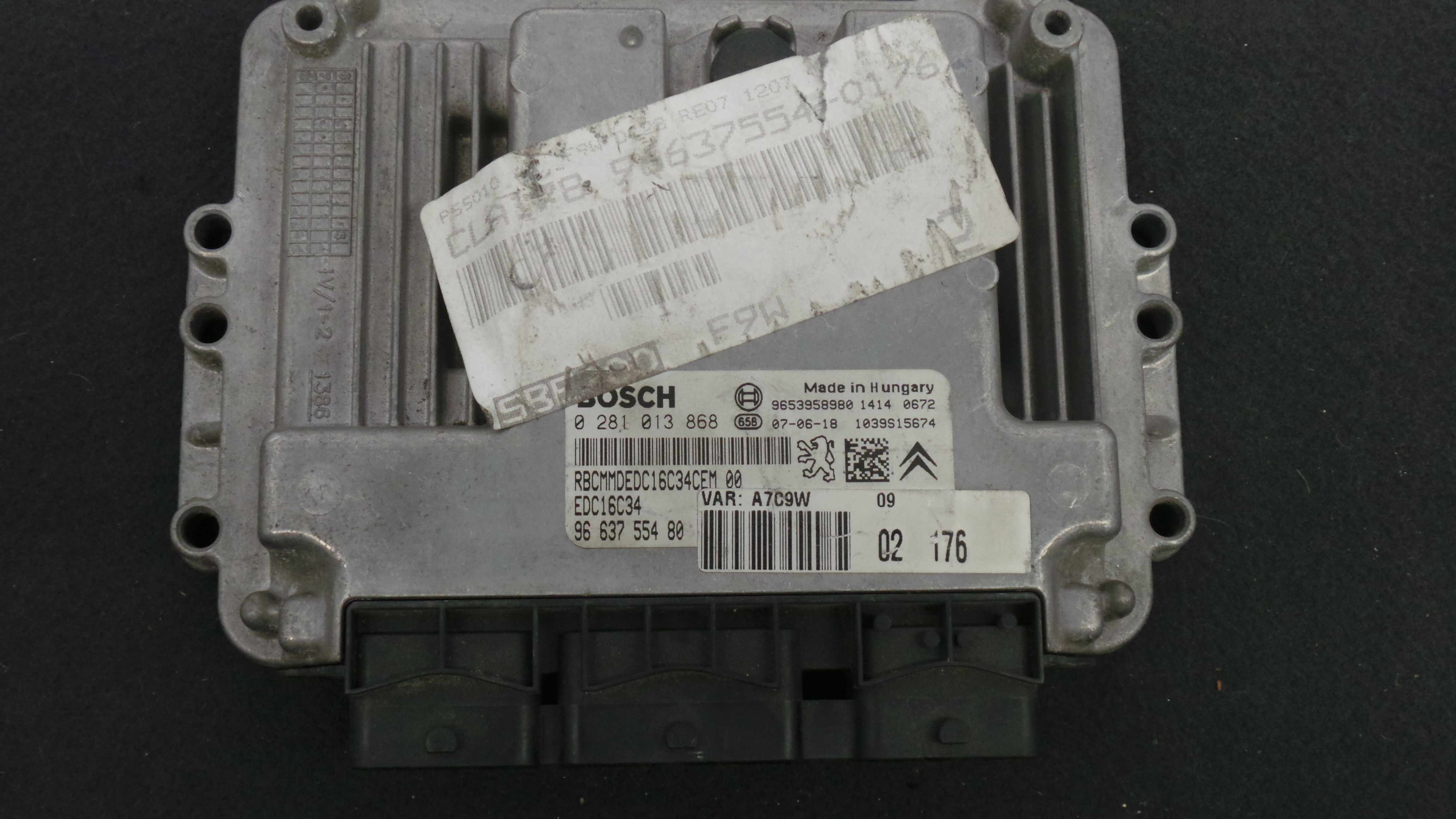 Centralina do Motor 9663755480 - PEUGEOT 207 (WA_, WC_), 207/207+ (WA_, WC_)-33099635