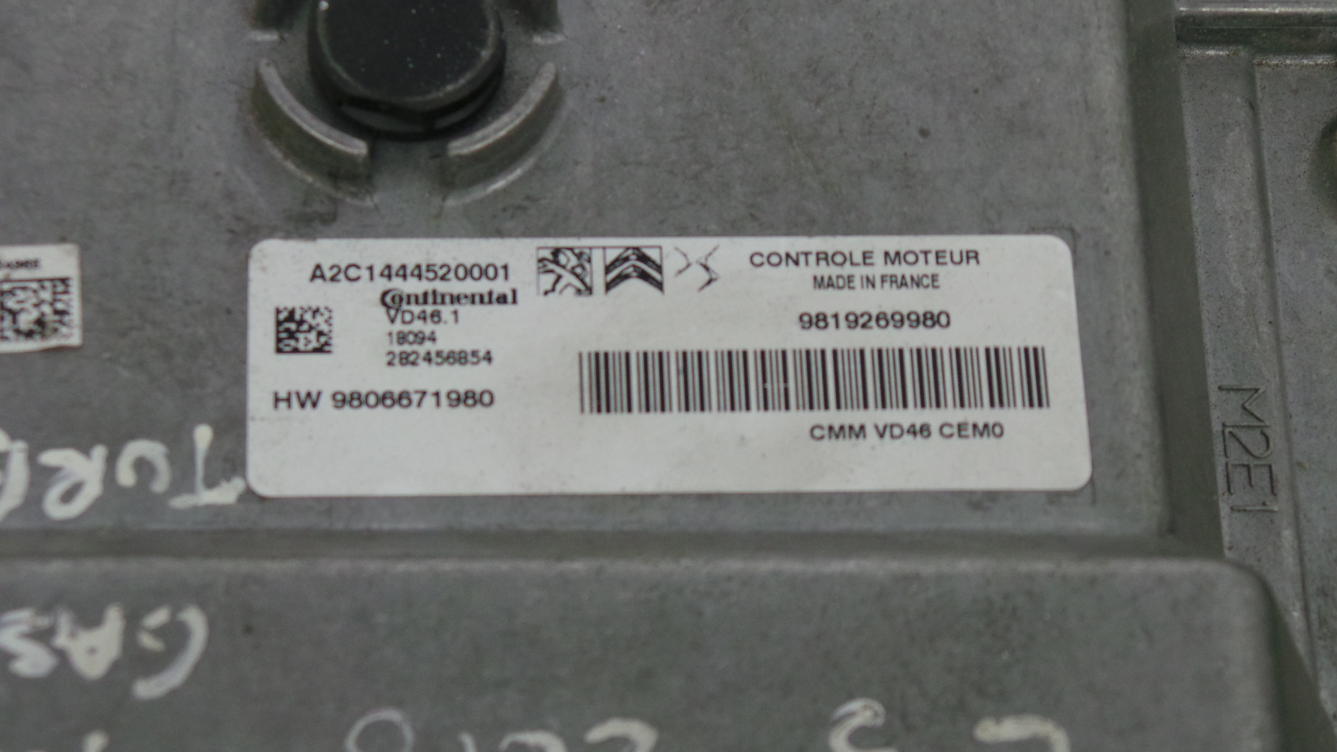 Centralina do Motor 9819269980 - CITROËN C3 / C3 ORIGIN III (SX)-33104519