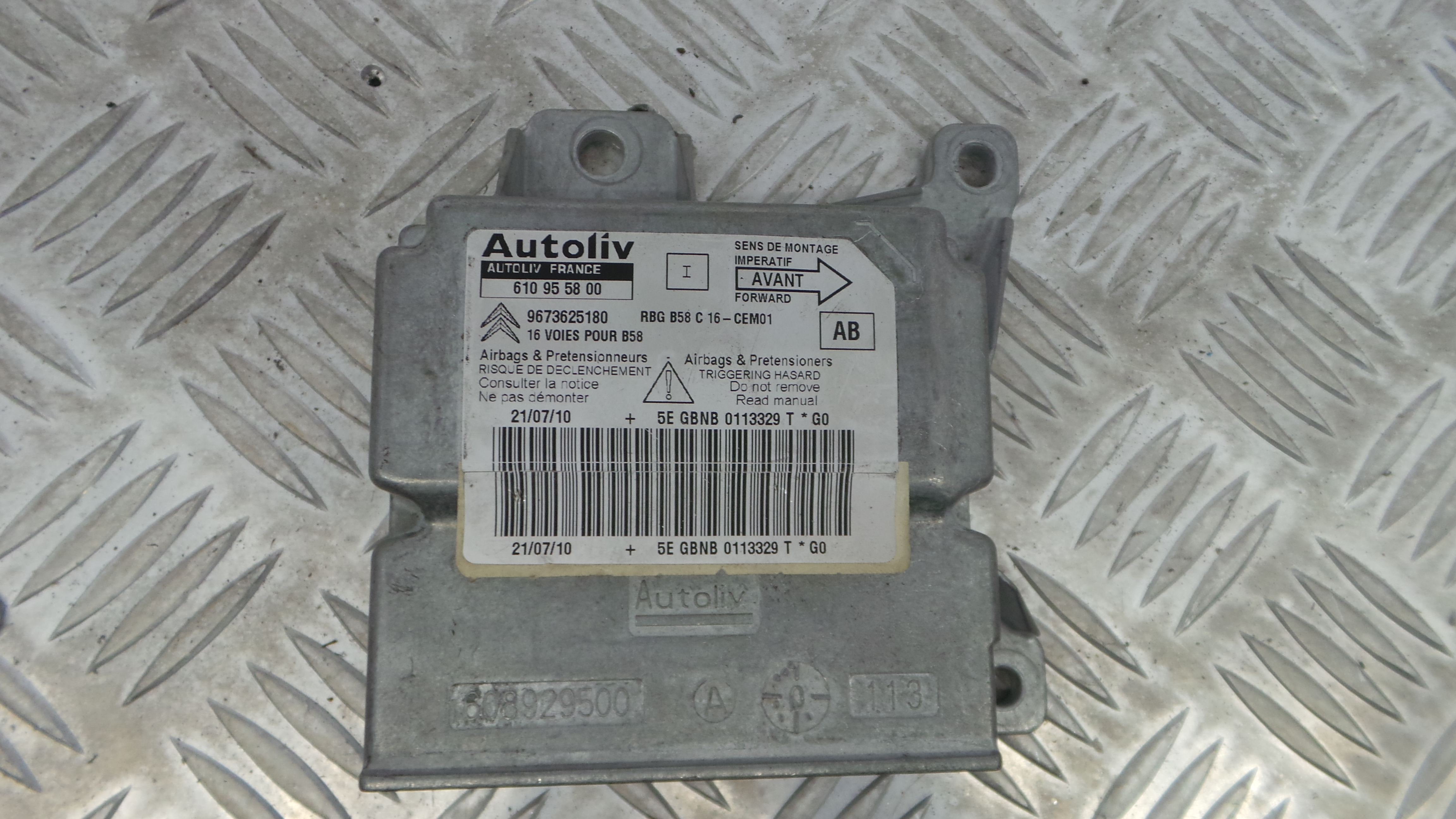 Centralina de Airbags 610955800 - CITROËN C4 PICASSO I Veículo multiuso (UD_)-33111335