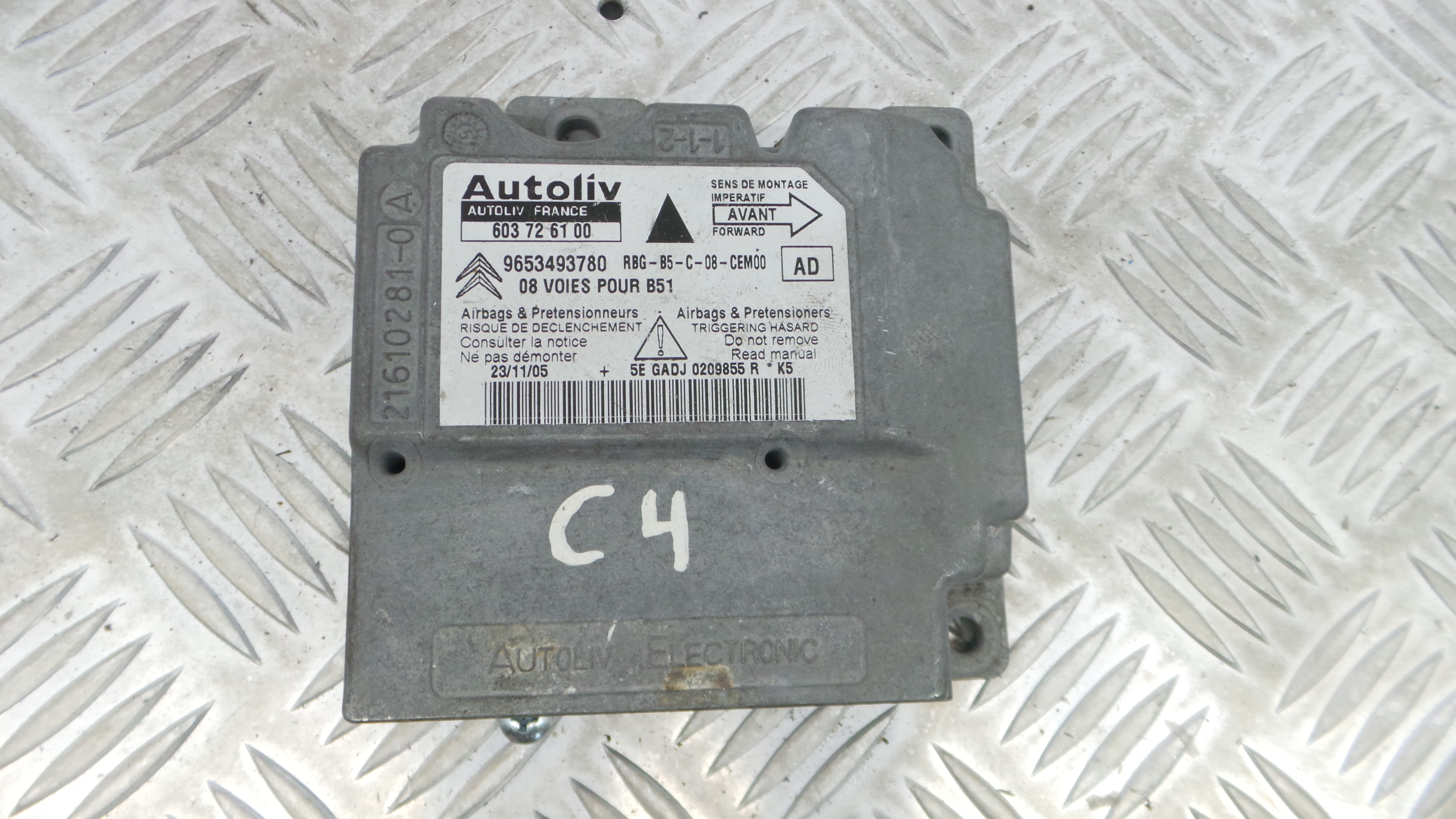 Centralina de Airbags 603726100 - CITROËN C4 I (LC_)-33111337 Centralina de Airbags 603726100 - CITROËN C4 I (LC_)-33111337