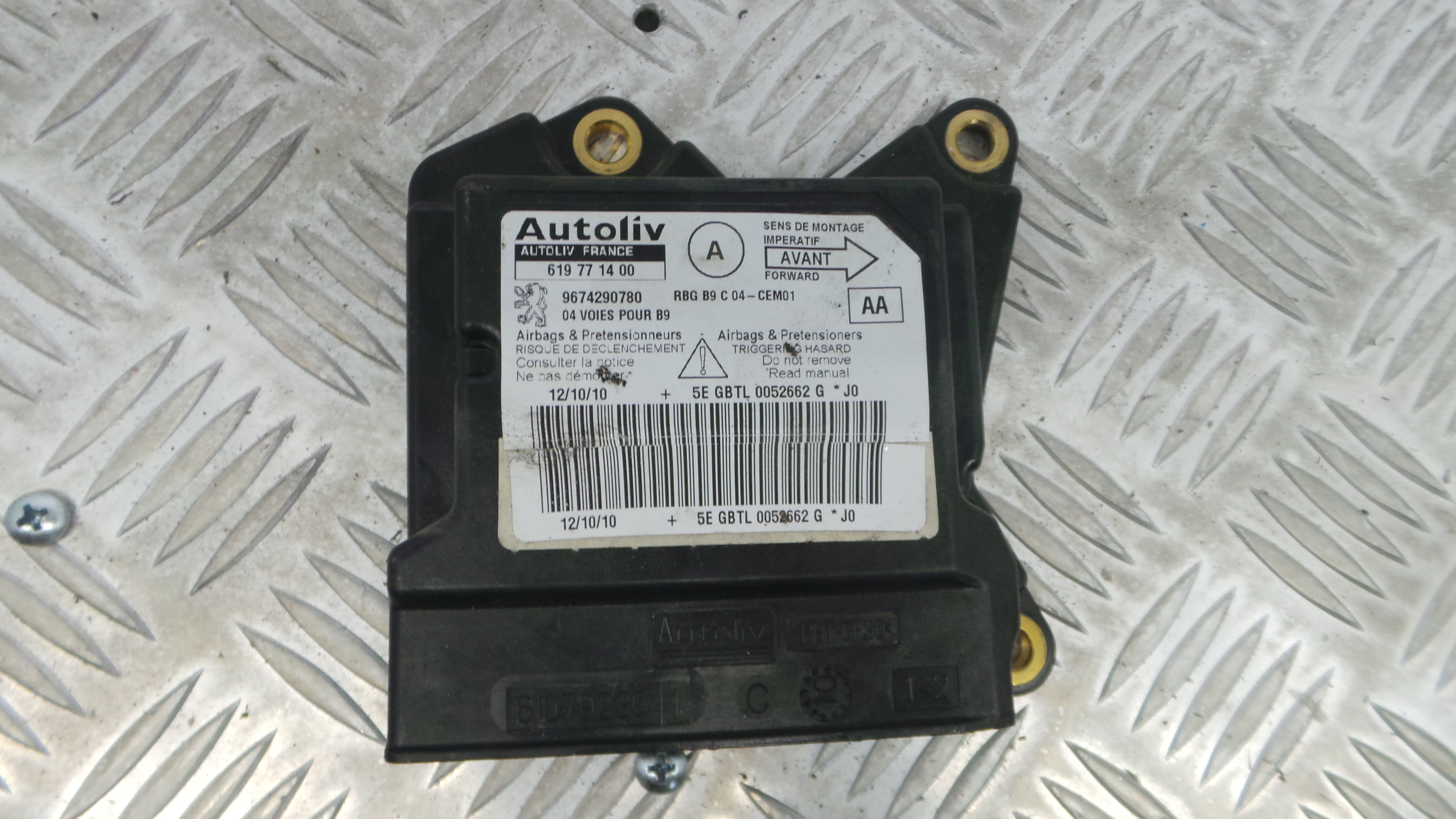 Centralina de Airbags 619771400 - PEUGEOT PARTNER Caixa/monovolume (5_, G_), PARTNER Van (5_, G_), R-33111368