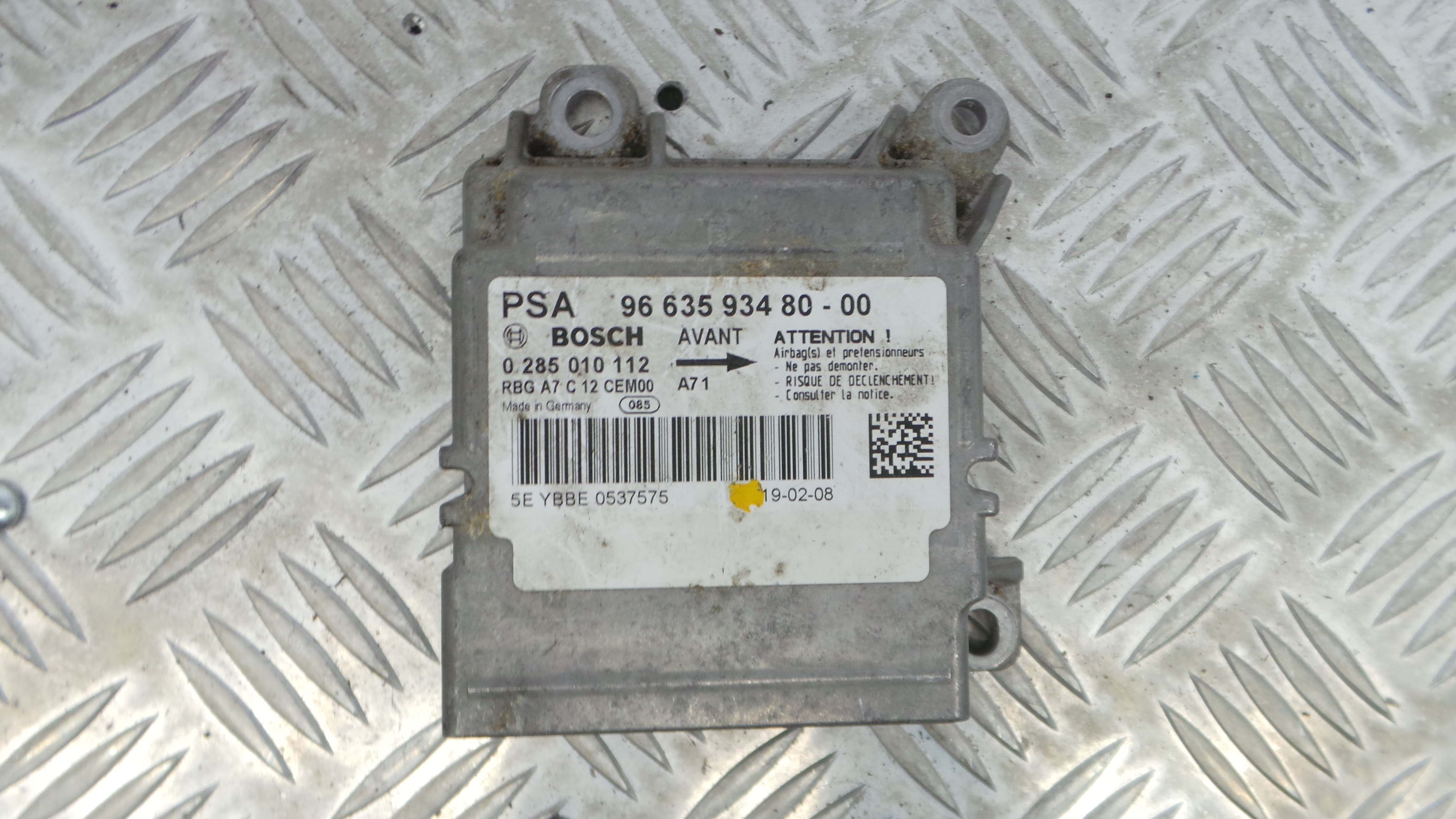 Centralina de Airbags 9663593480 - PEUGEOT 207 (WA_, WC_), 207/207+ (WA_, WC_)-33111416