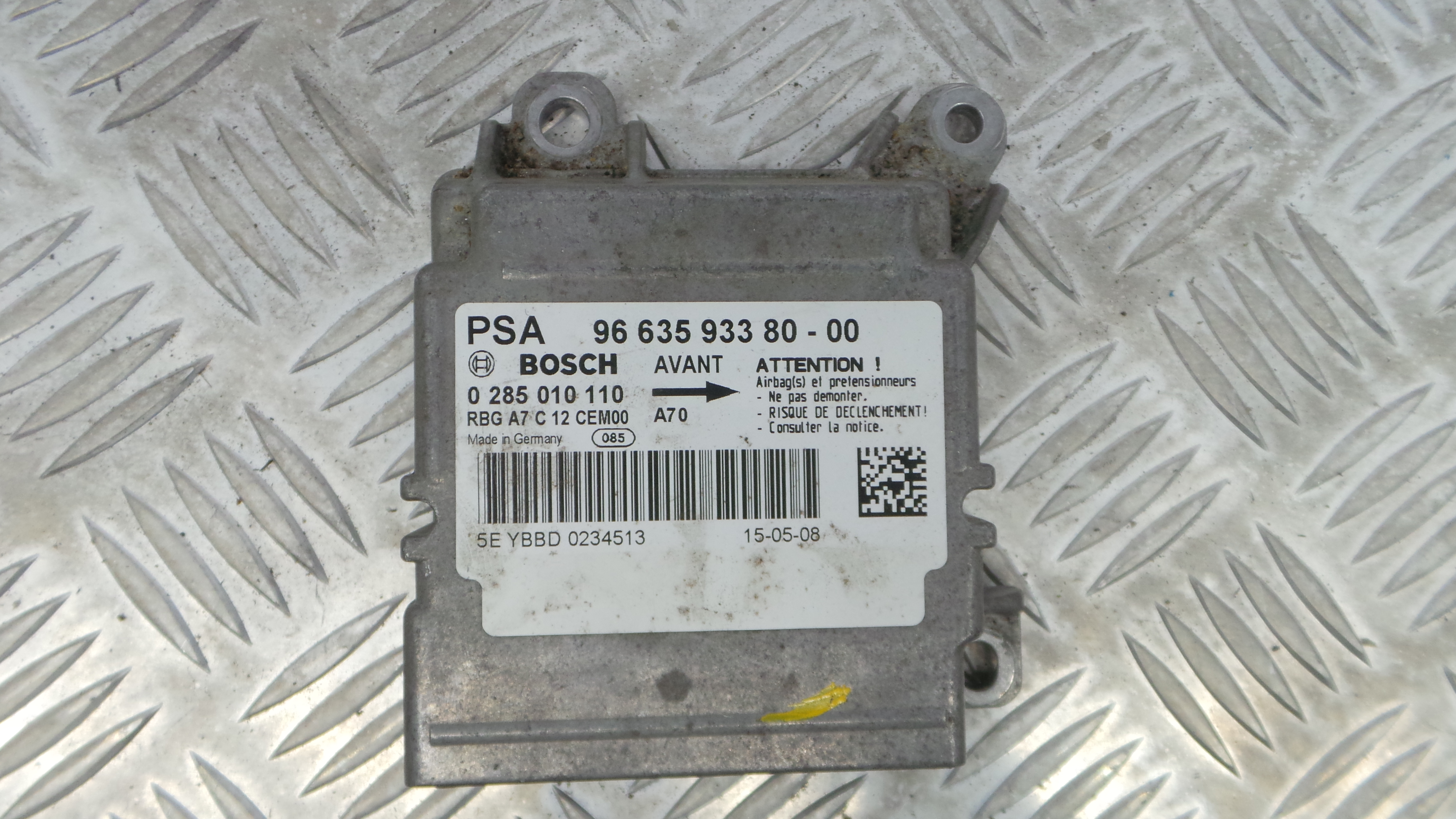 Centralina de Airbags 9663593380 - PEUGEOT 207 (WA_, WC_), 207/207+ (WA_, WC_)-33111420