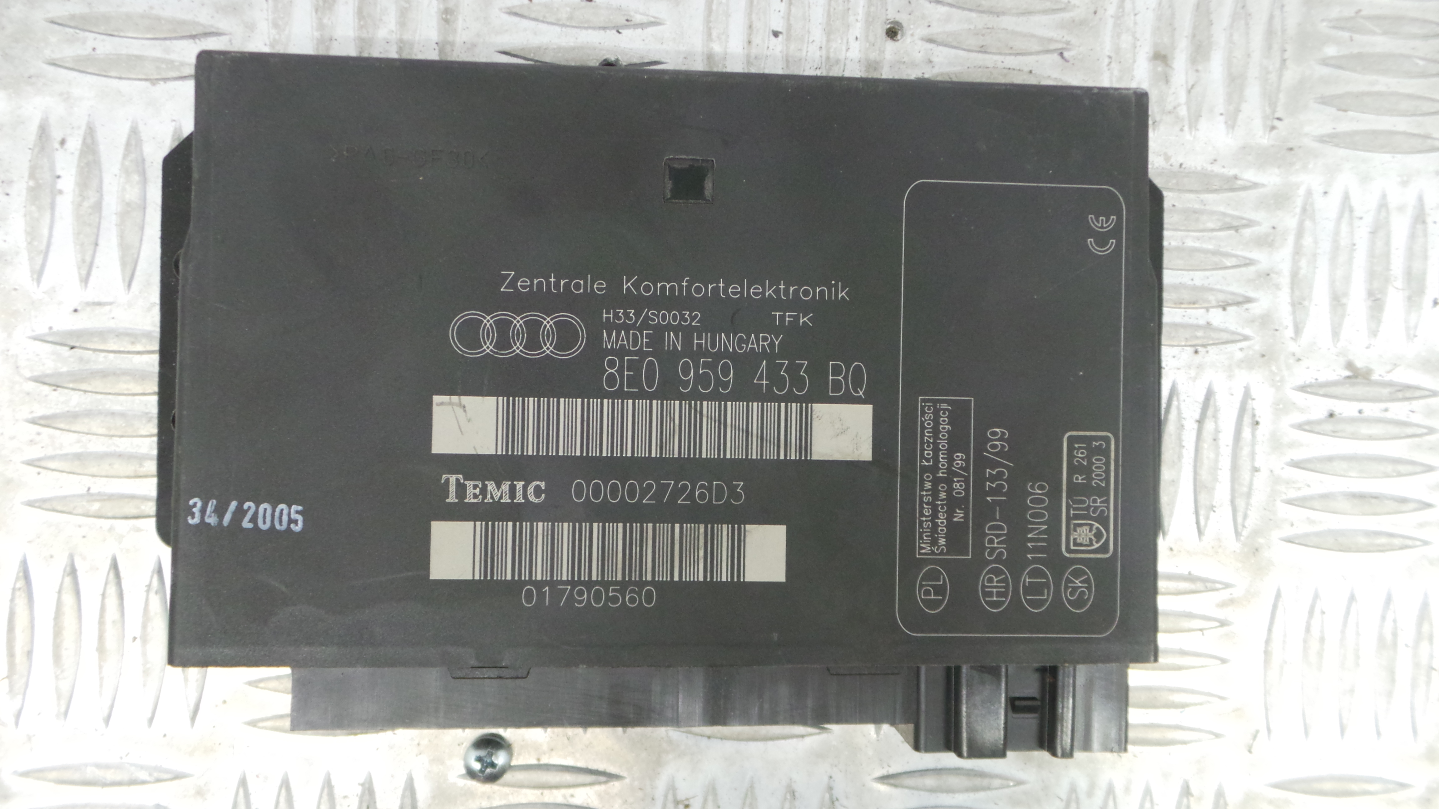 Modulo Electrónico 8E0959433BQ - AUDI A4 B7 (8EC)-33115063