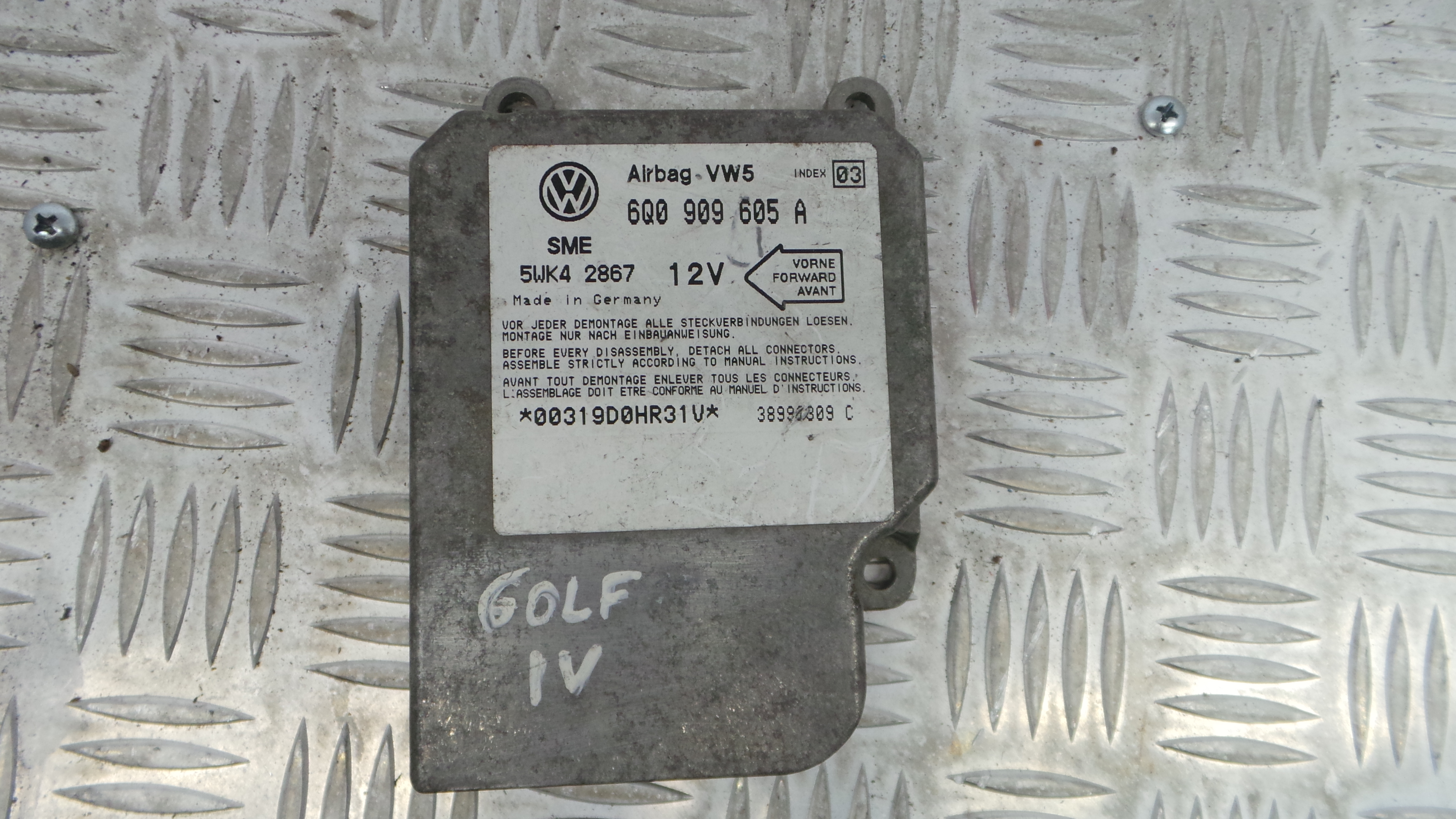 Centralina de Airbags 6Q0909605A - VW GOLF IV (1J1), GOLF Mk IV (1J1)-33128366