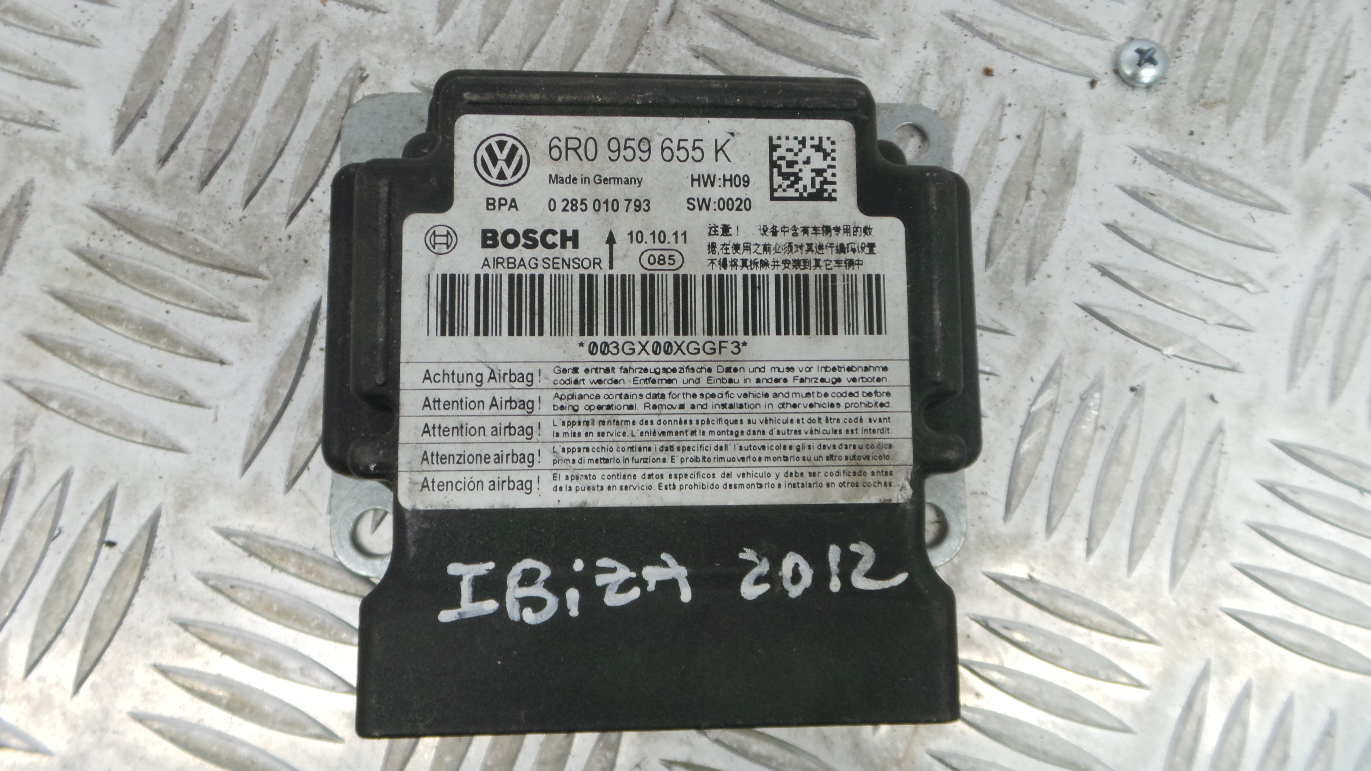 Centralina de Airbags 6R0959655K - SEAT IBIZA IV (6J5, 6P1), IBIZA Mk IV (6J5, 6P1)-33128968