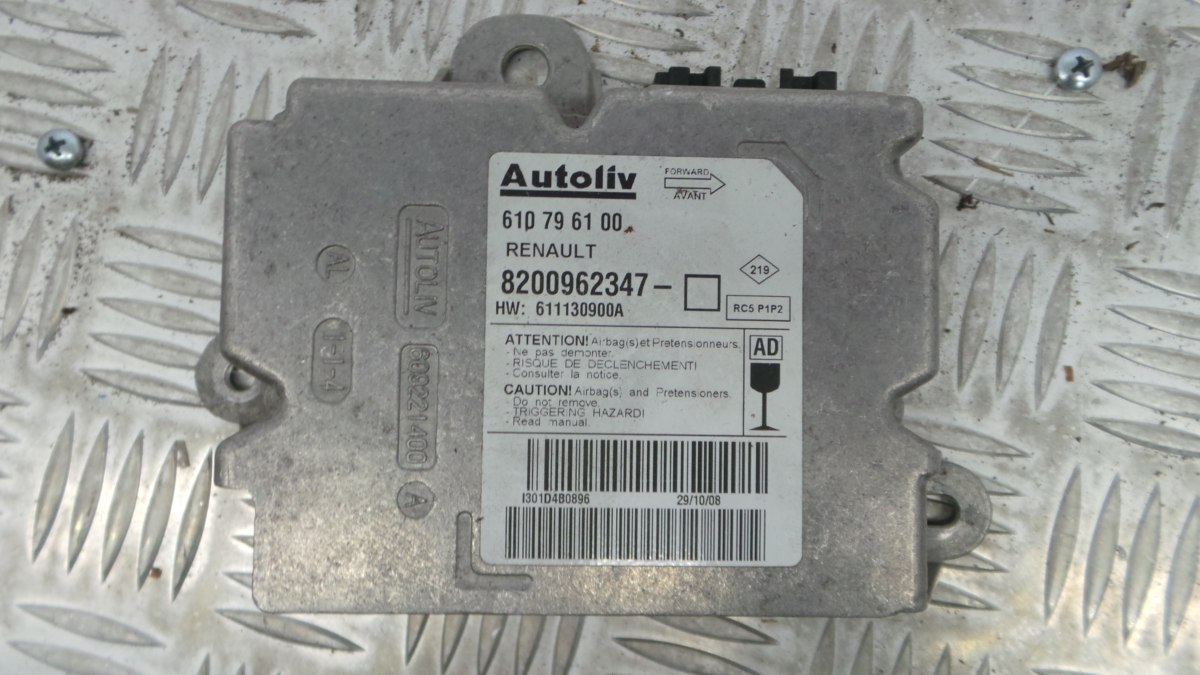 Centralina de Airbags 8200962347 - RENAULT CLIO III (BR0/1, CR0/1)-33148260