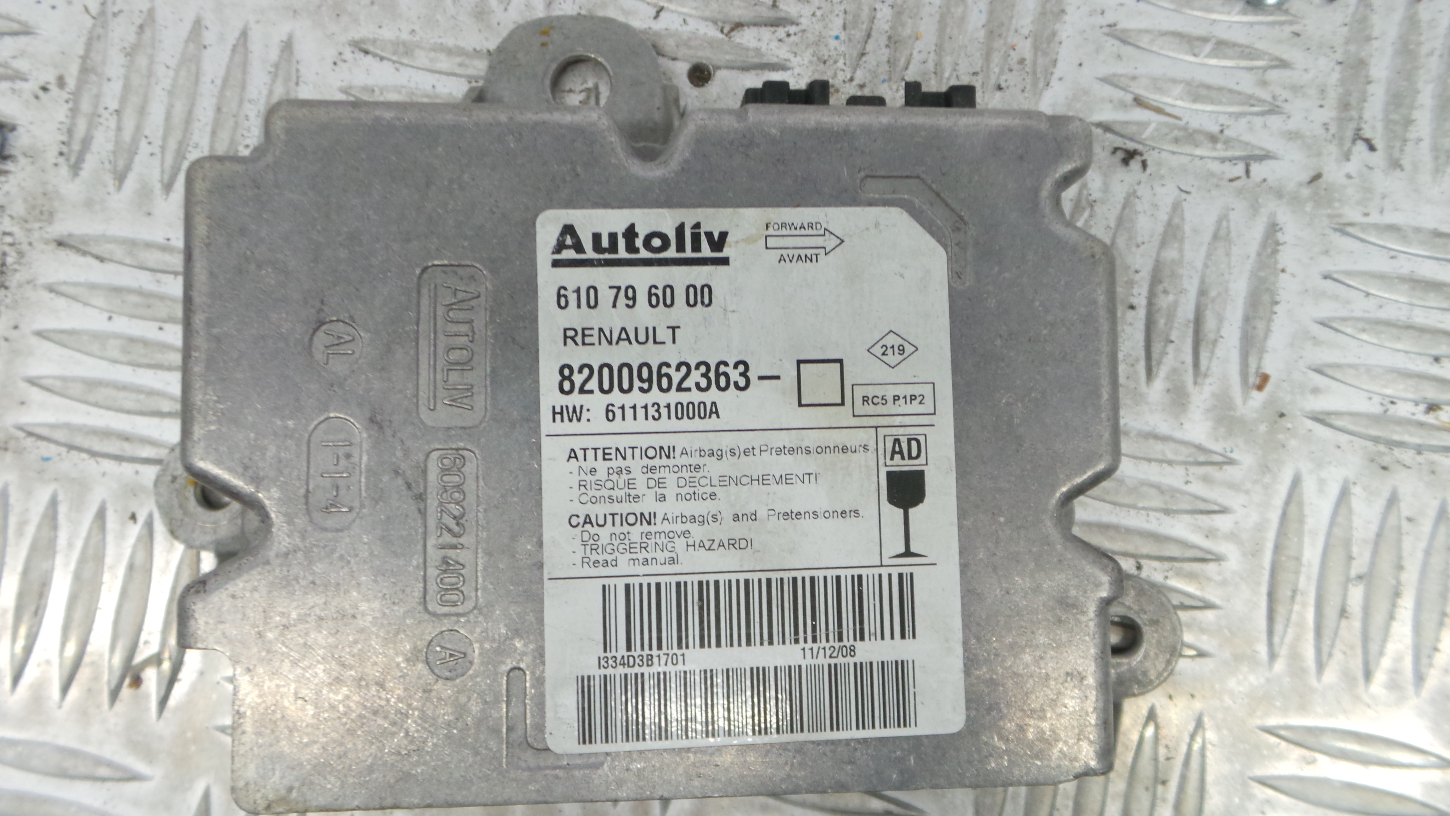 Centralina de Airbags 8200962363 - RENAULT CLIO III (BR0/1, CR0/1)-33148677