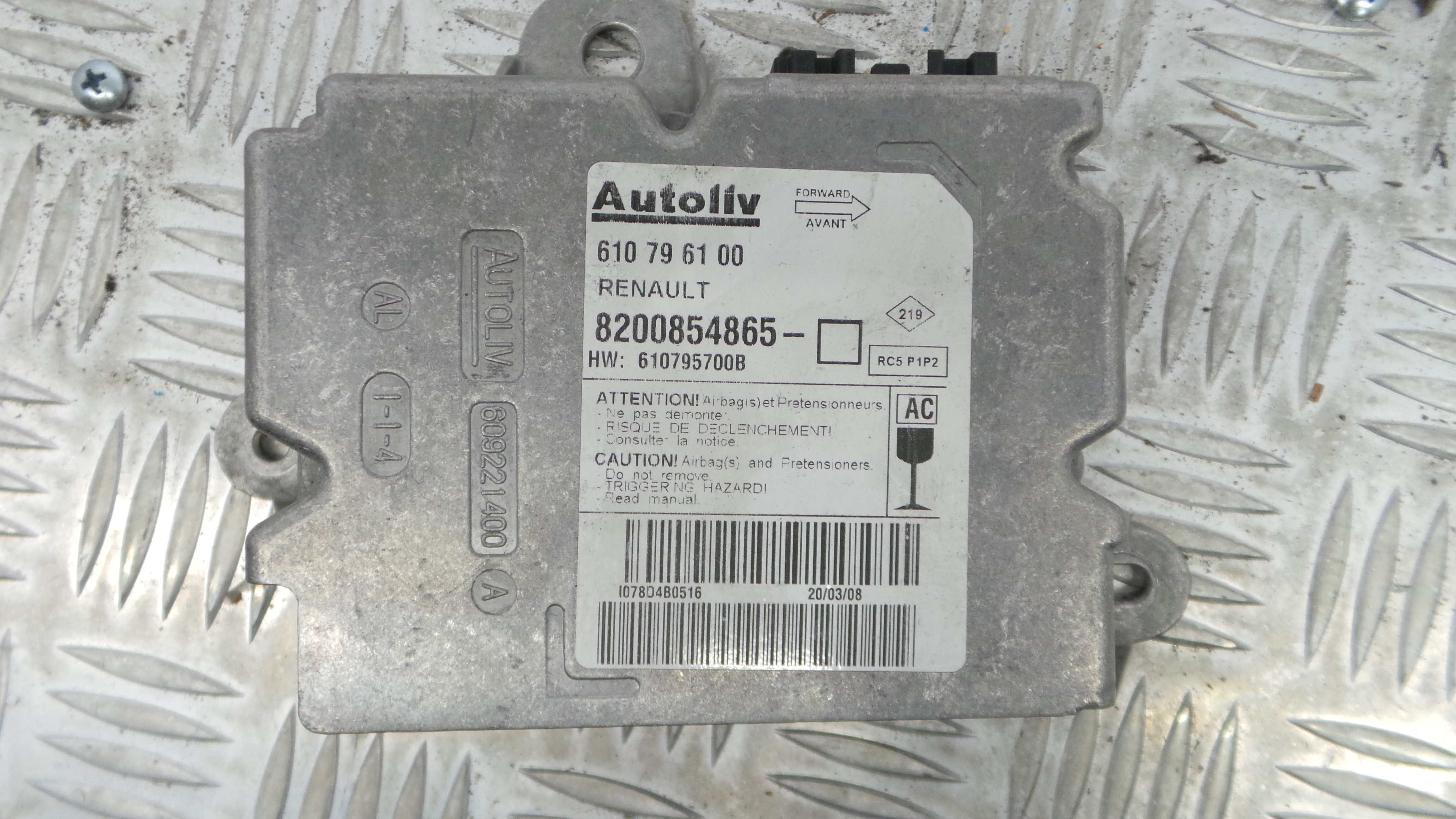 Centralina de Airbags 8200854865 - RENAULT CLIO III (BR0/1, CR0/1)-33148769