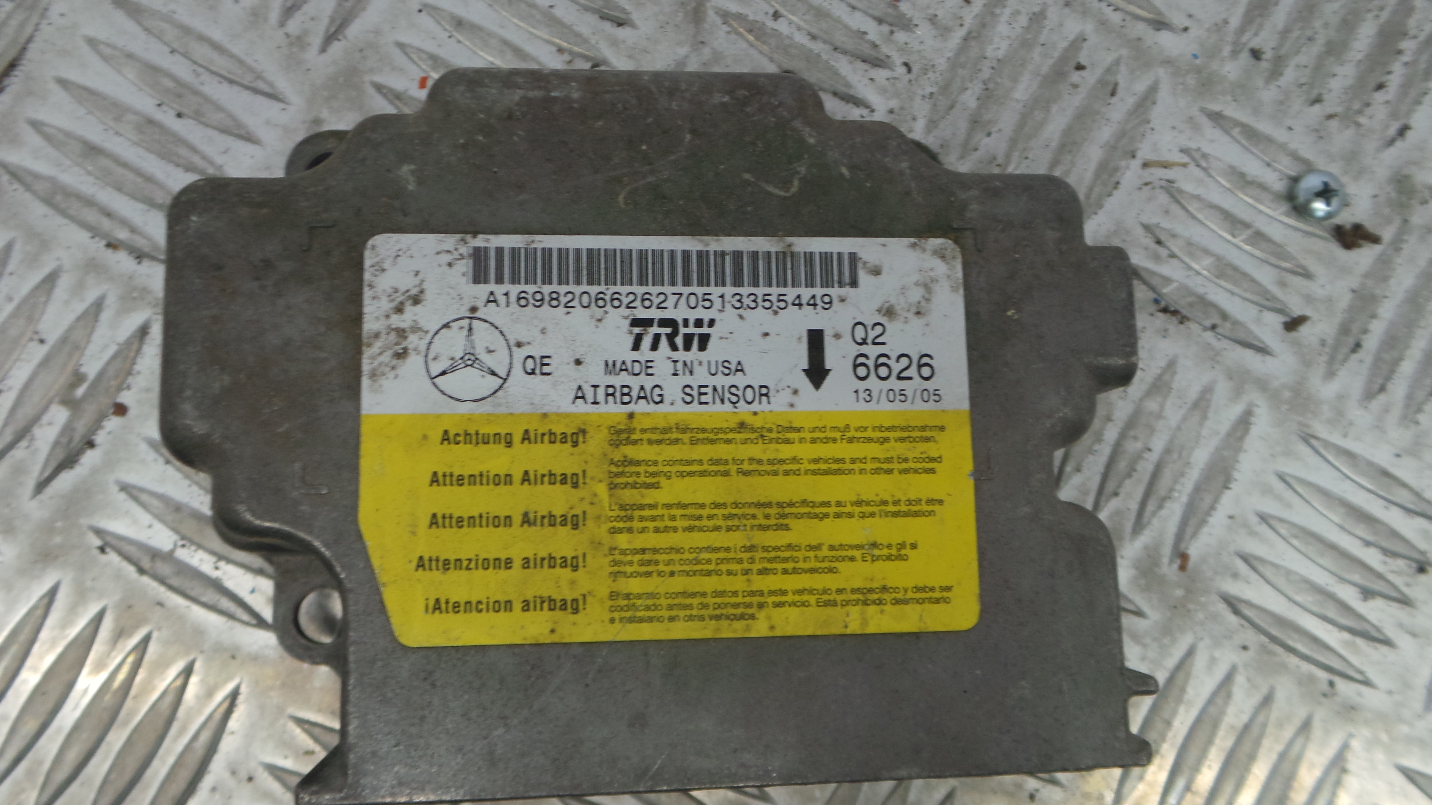 Centralina de Airbags A1698206626 - MERCEDES-BENZ A-CLASS (W169)-33150538
