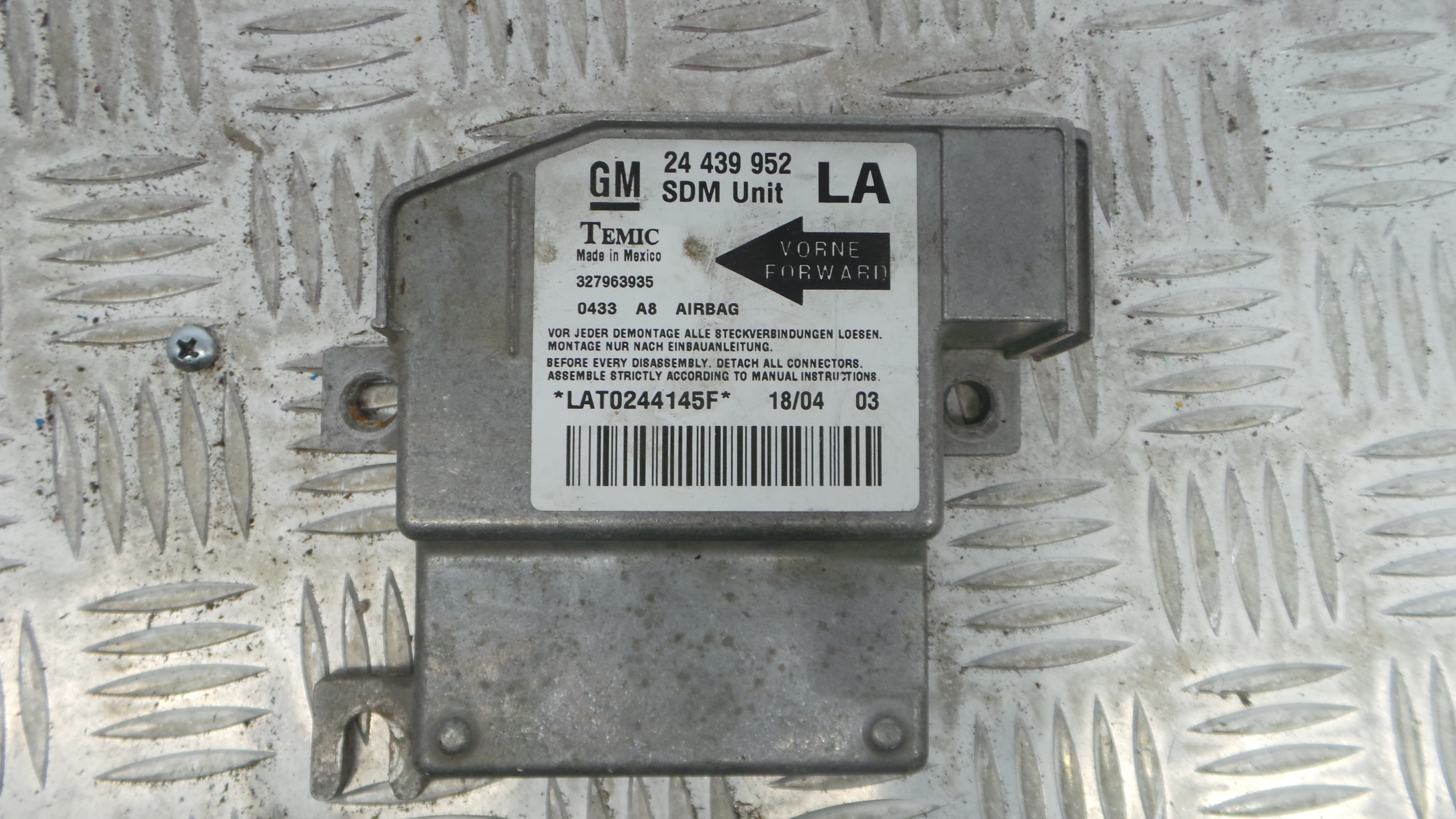 Centralina de Airbags 24439952 - OPEL CORSA C (X01)-33151899