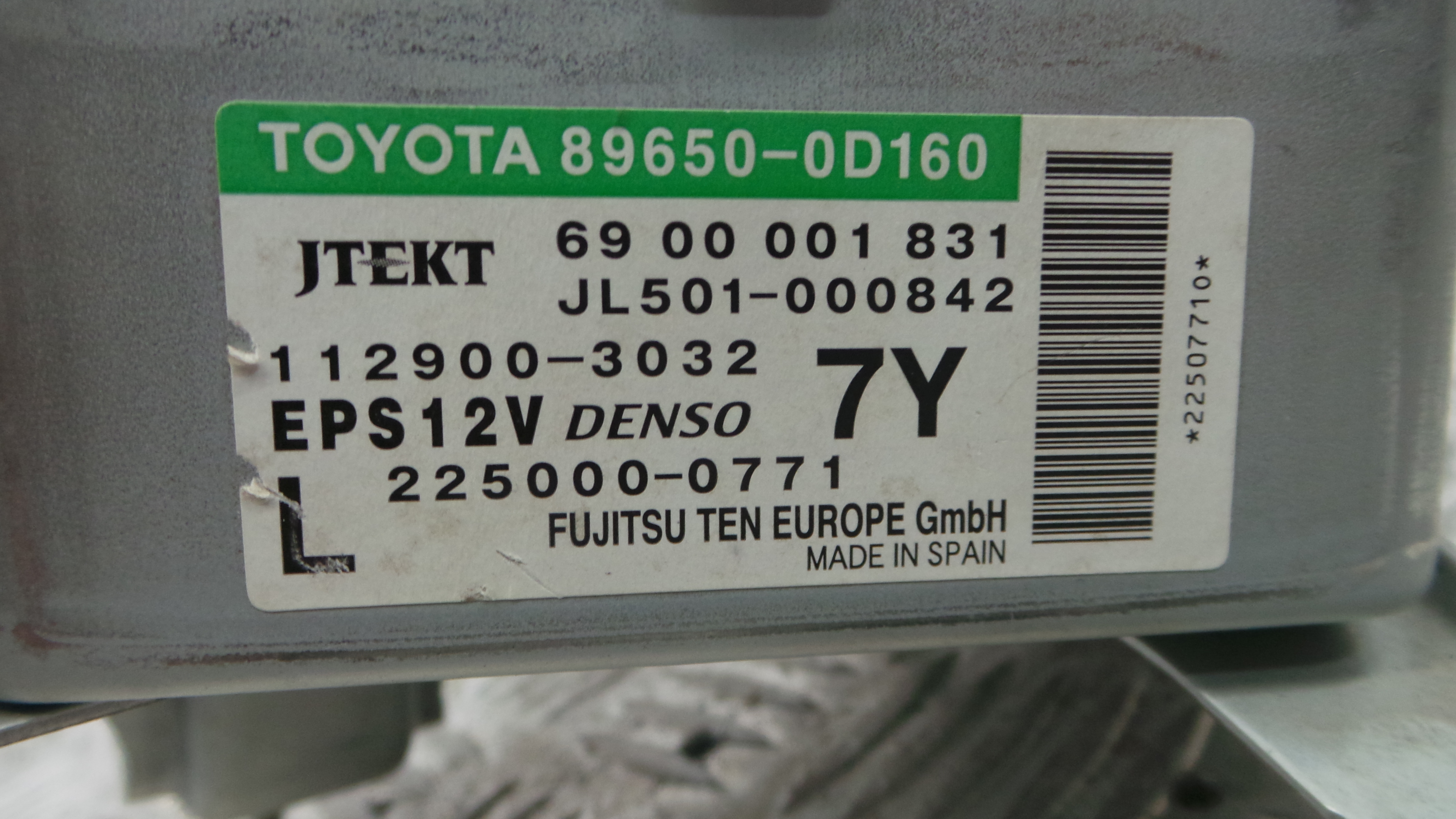 Centralina de Direção 89650-0D160 - TOYOTA YARIS (_P9_), YARIS/VITZ (_P9_)-33162754