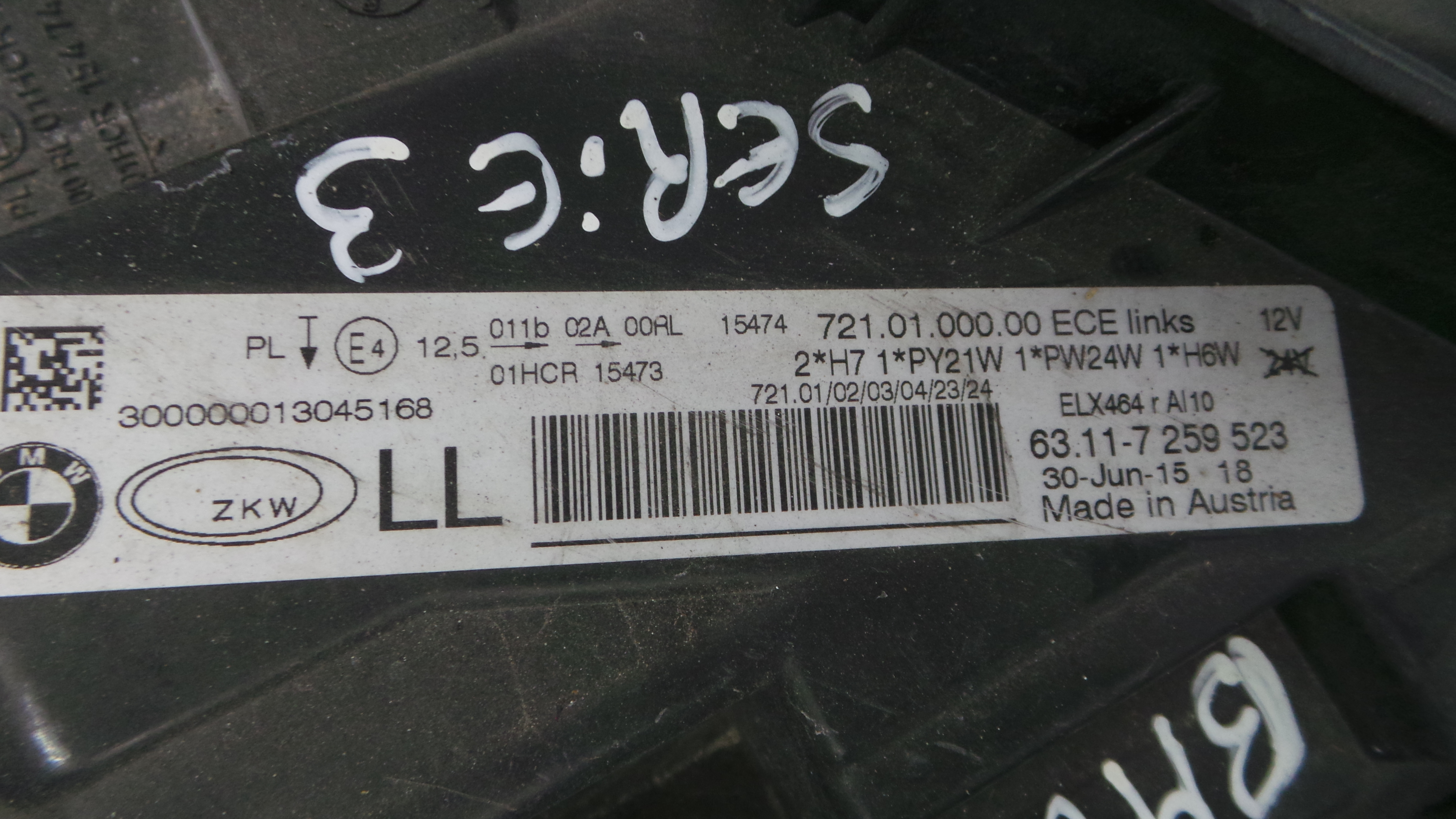 Ótica Esq 63.11-7258523 - BMW 3 (F30, F80)-33179560