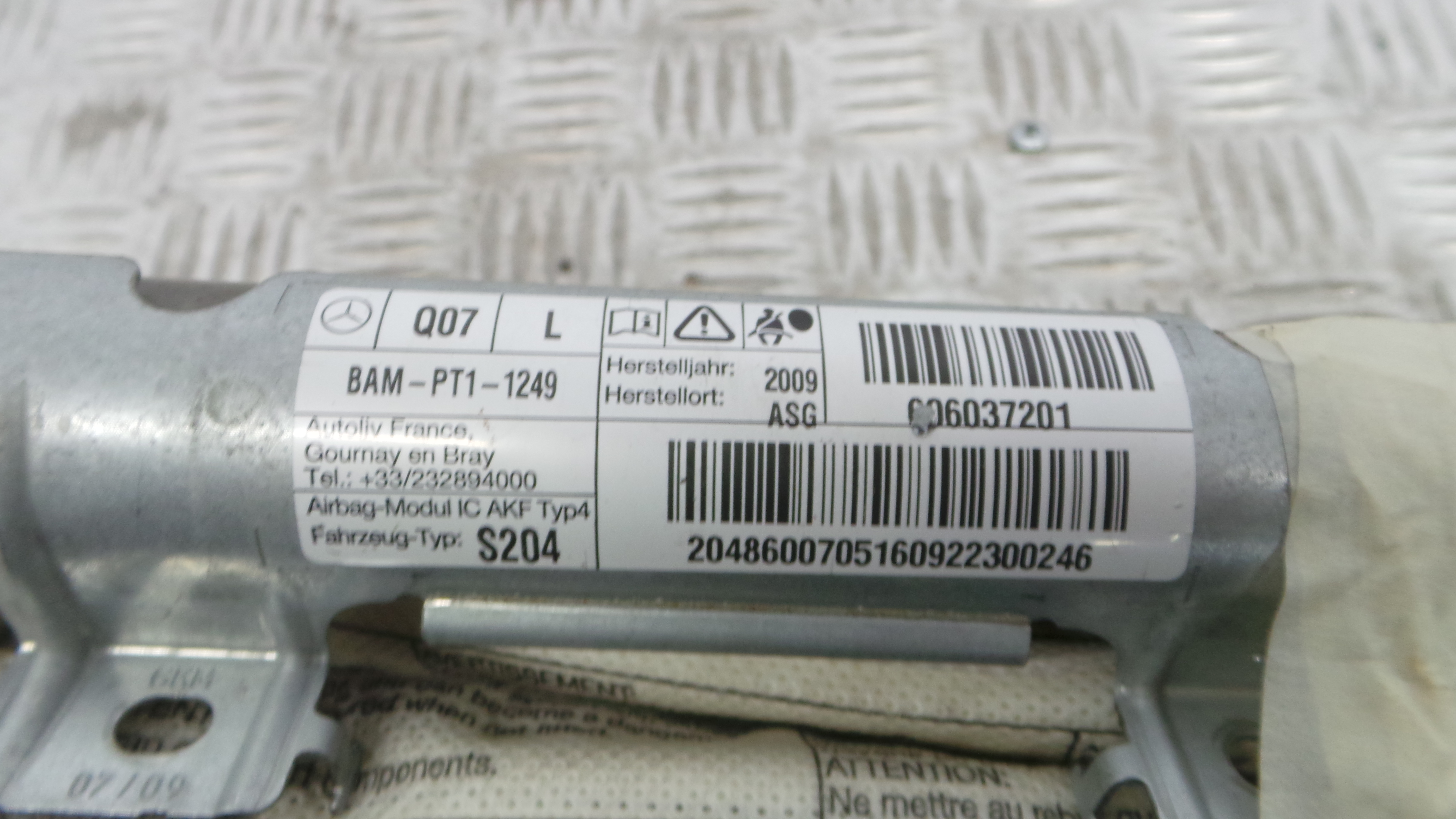 Airbags de Cortina Esq 2048600705 - MERCEDES-BENZ C-CLASS (W204)-33190110