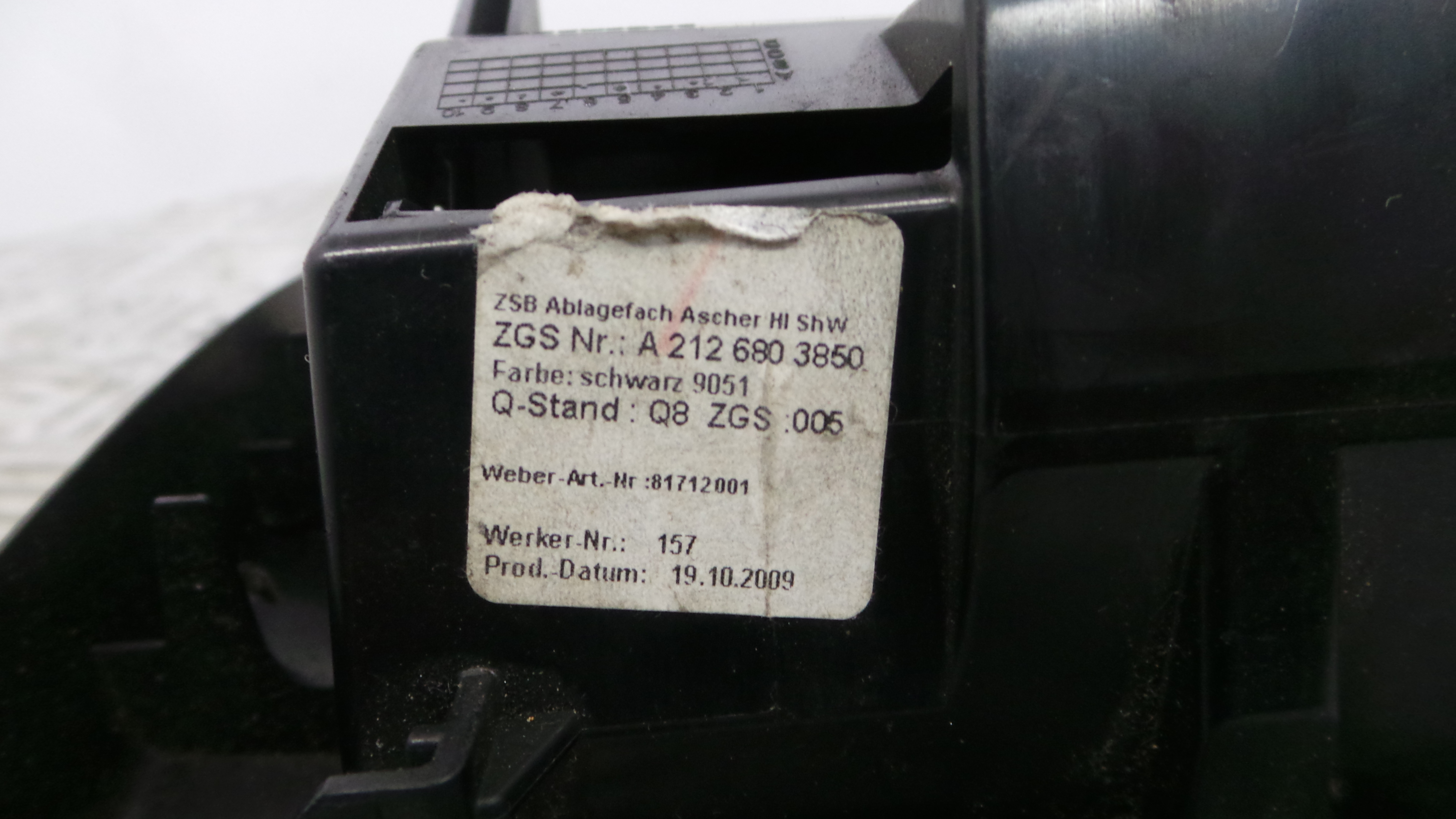 Cinzeiro A2126803850 - MERCEDES-BENZ E-CLASS (W212)-33193405