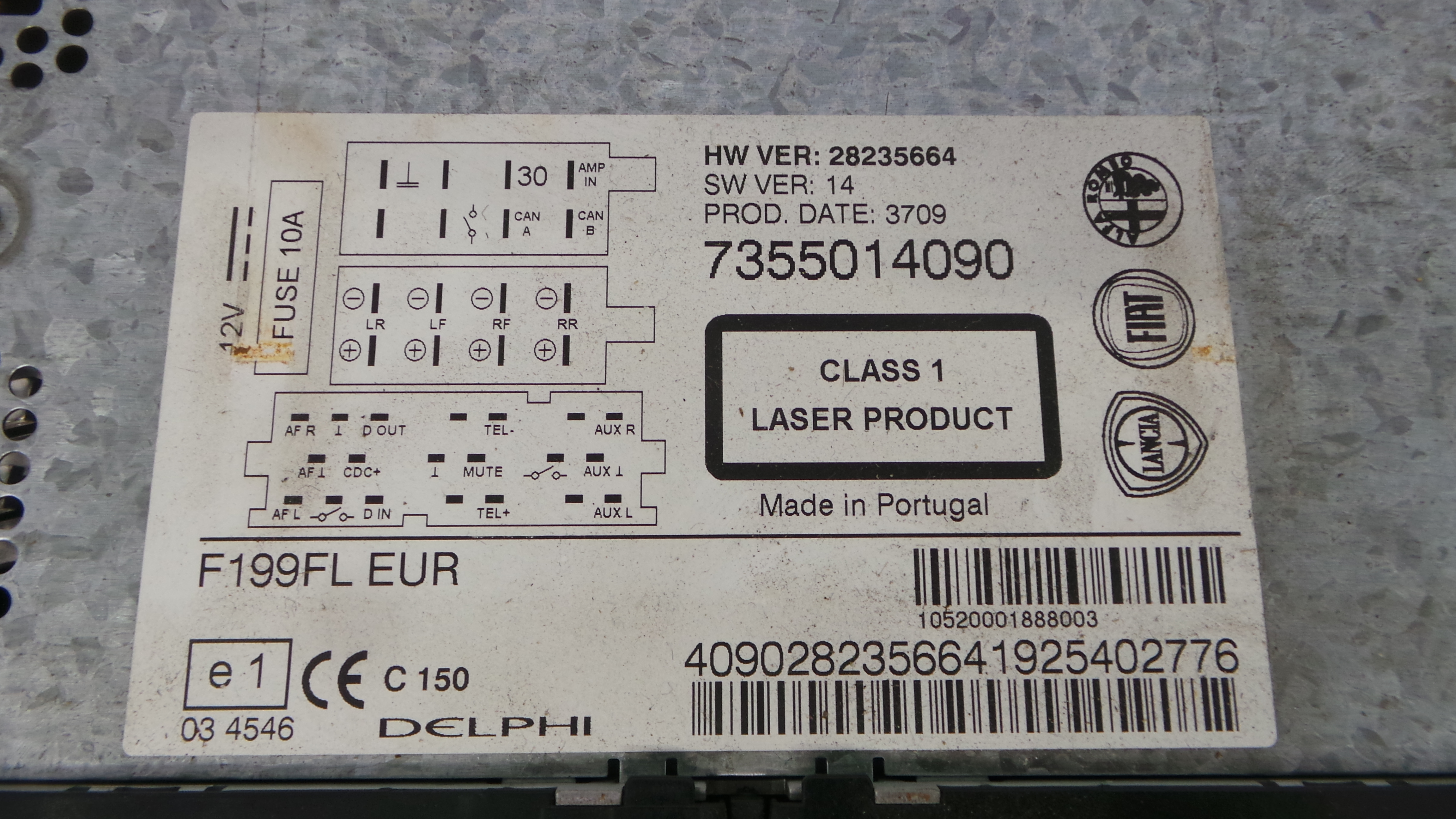 Auto-rádios 7355014090 - FIAT PUNTO (188_)-33203523