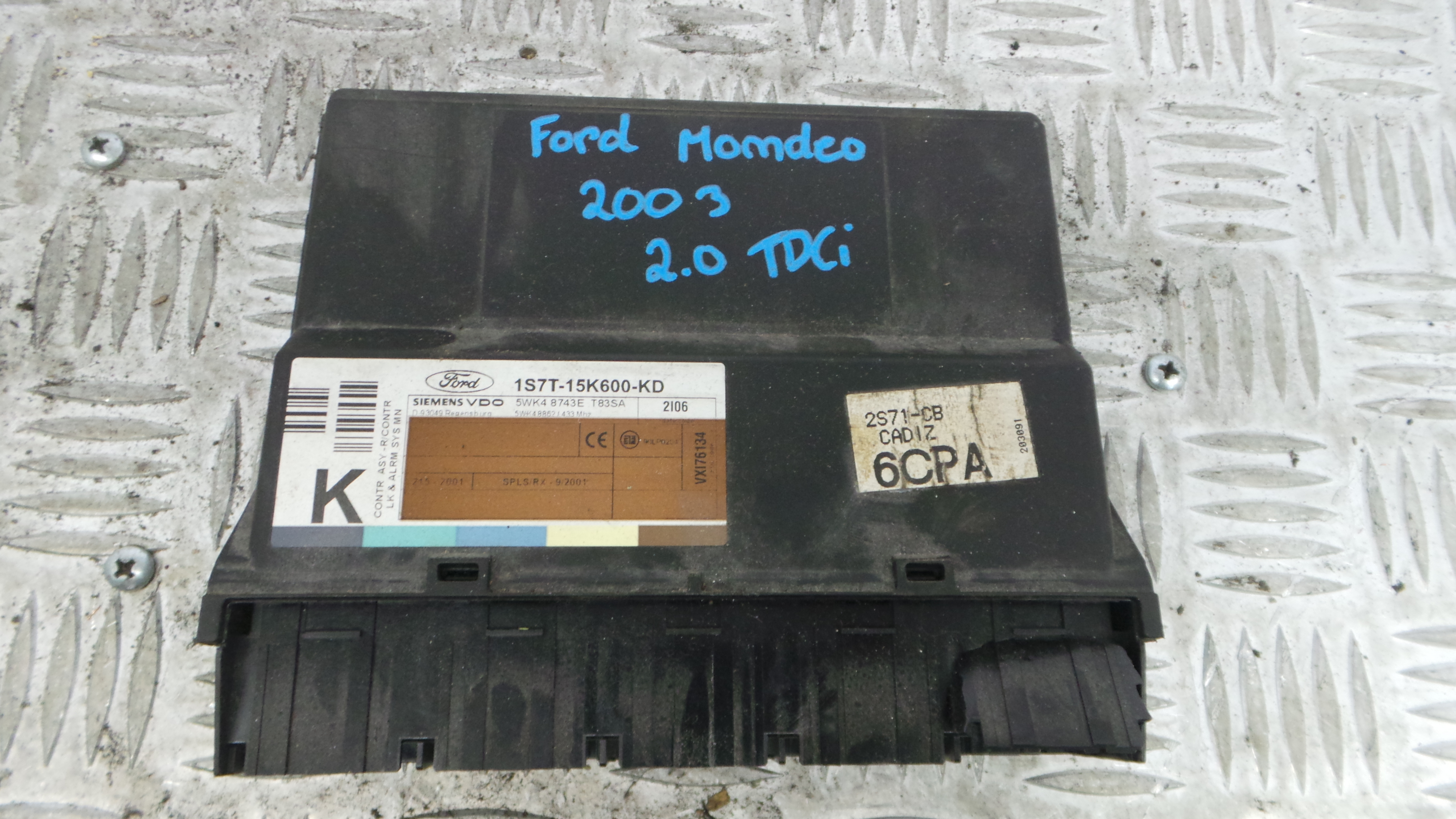 Centralina do Fecho Central 1S7T-15K600-KD - FORD MONDEO III (B5Y)-33250759 Centralina do Fecho Central 1S7T-15K600-KD - FORD MONDEO III (B5Y)-33250759