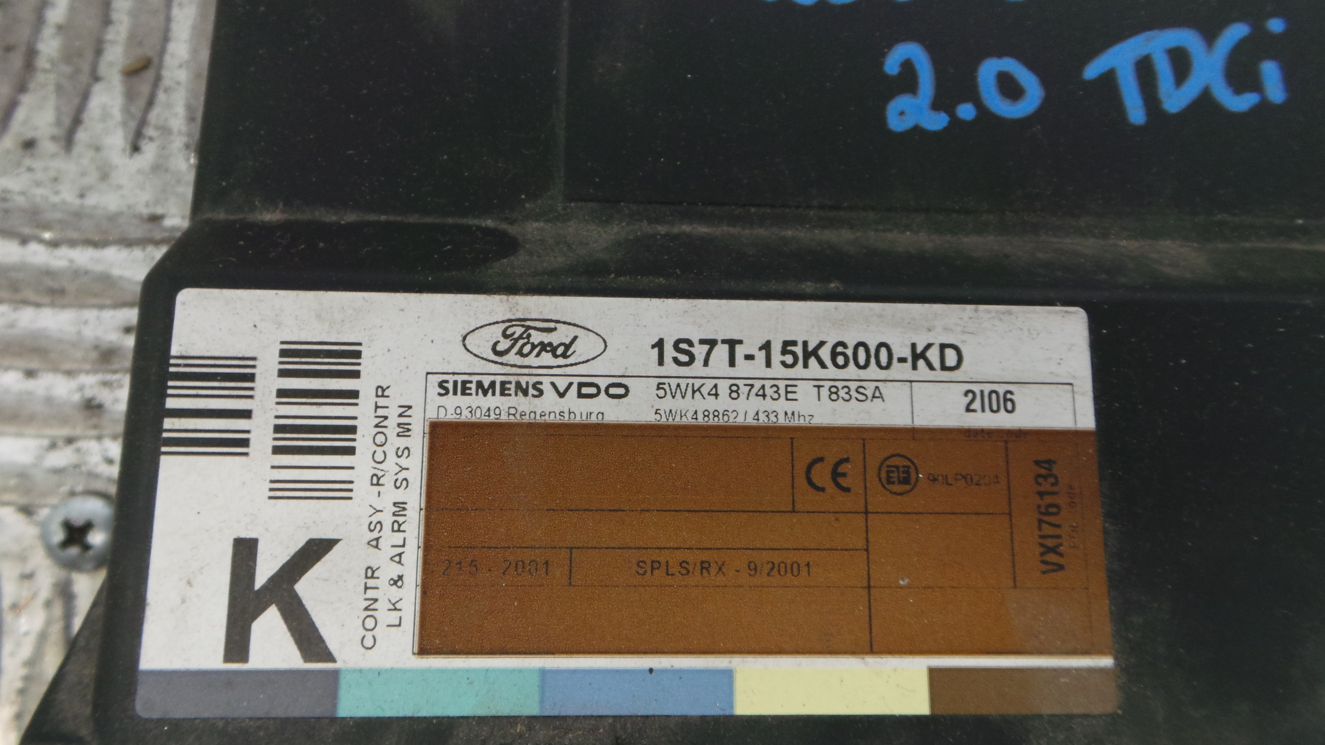 Centralina do Fecho Central 1S7T-15K600-KD - FORD MONDEO III (B5Y)-33250759