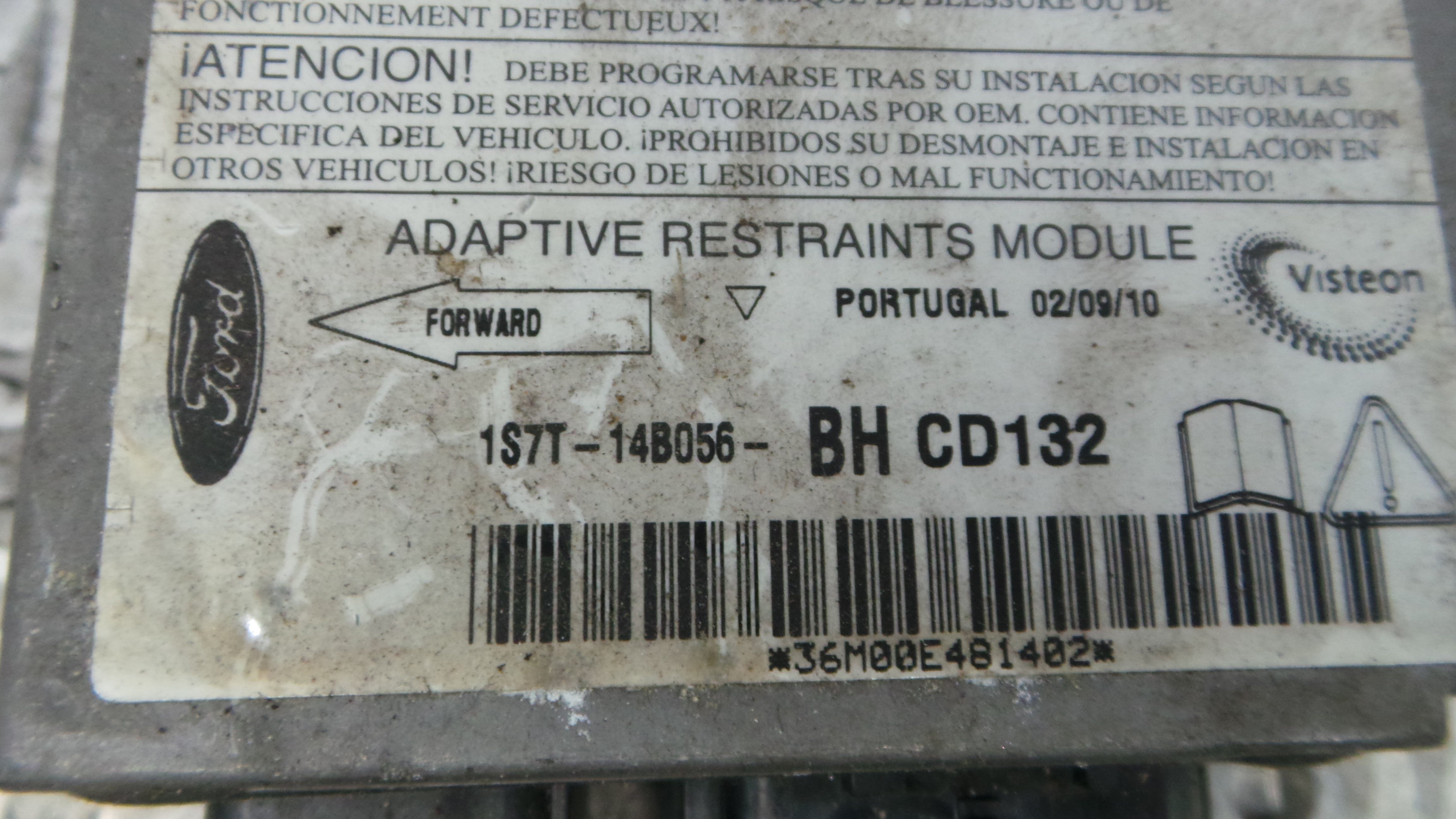 Centralina de Airbags 1S7T-14B056-BH - FORD MONDEO III (B5Y)-33250767