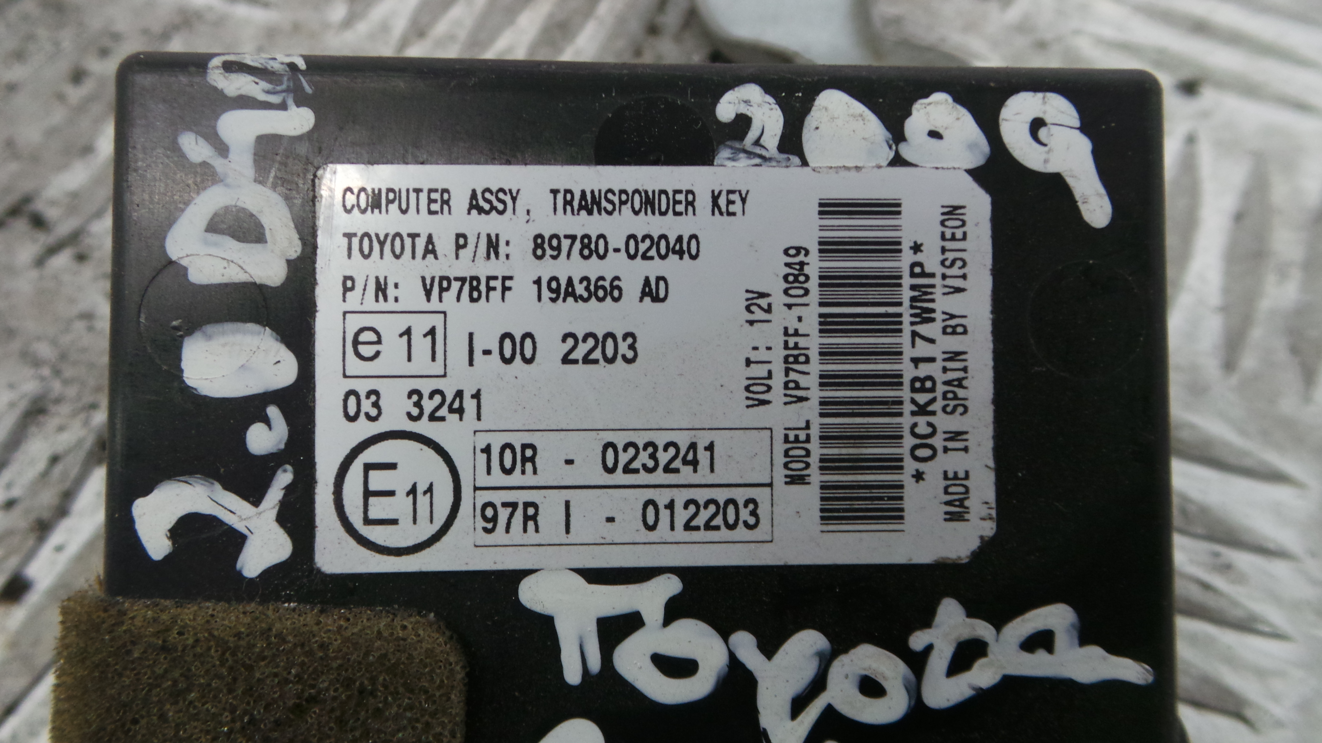 Centralina de Ignição (imobilizador) 89780-02040 - TOYOTA AURIS (_E15_), COROLLA (_E15_)-33250845