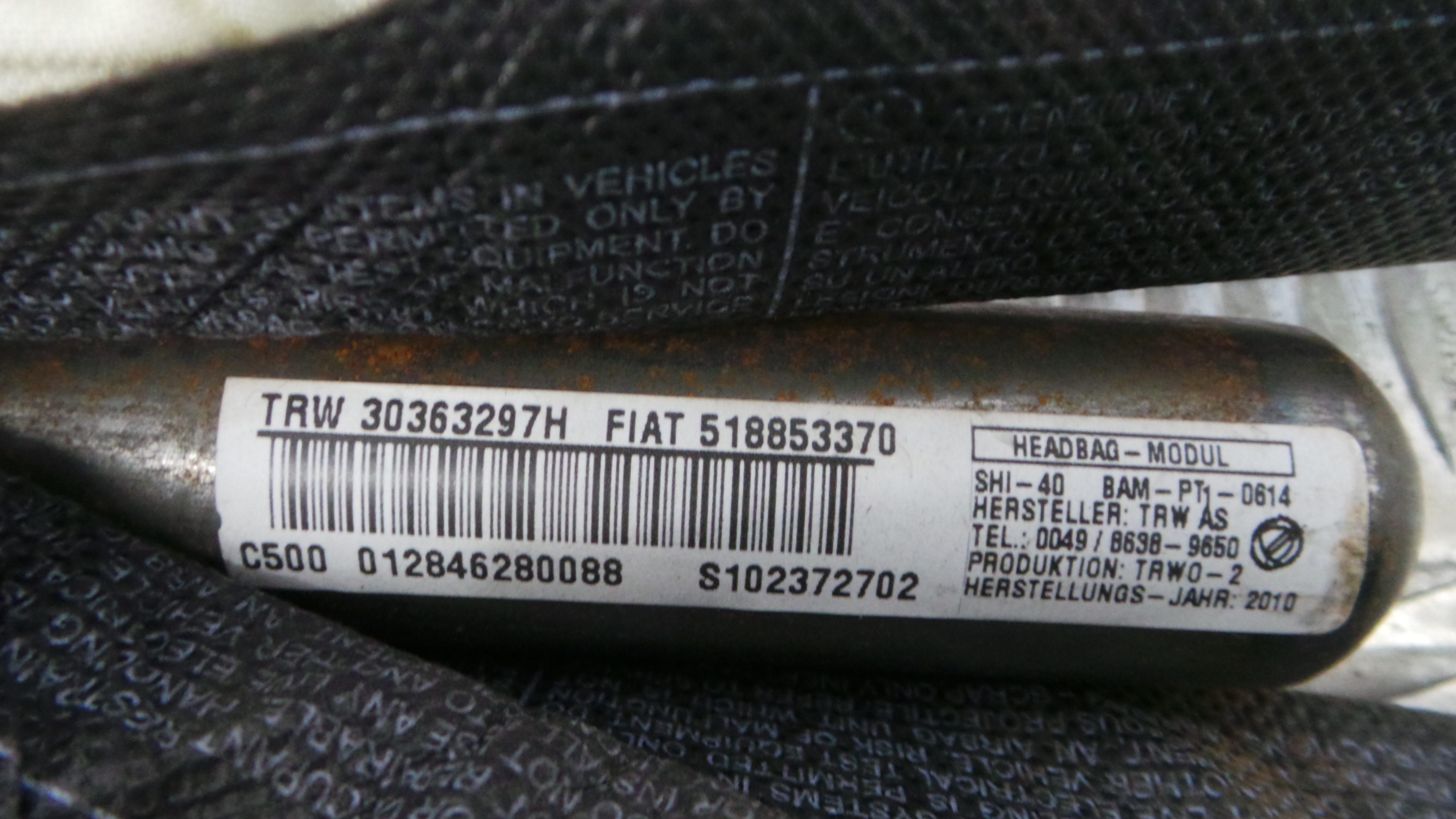 Airbags de Cortina Dto 518853370 - FIAT PUNTO Caixa/parte traseira inclinada (199_)-33251025