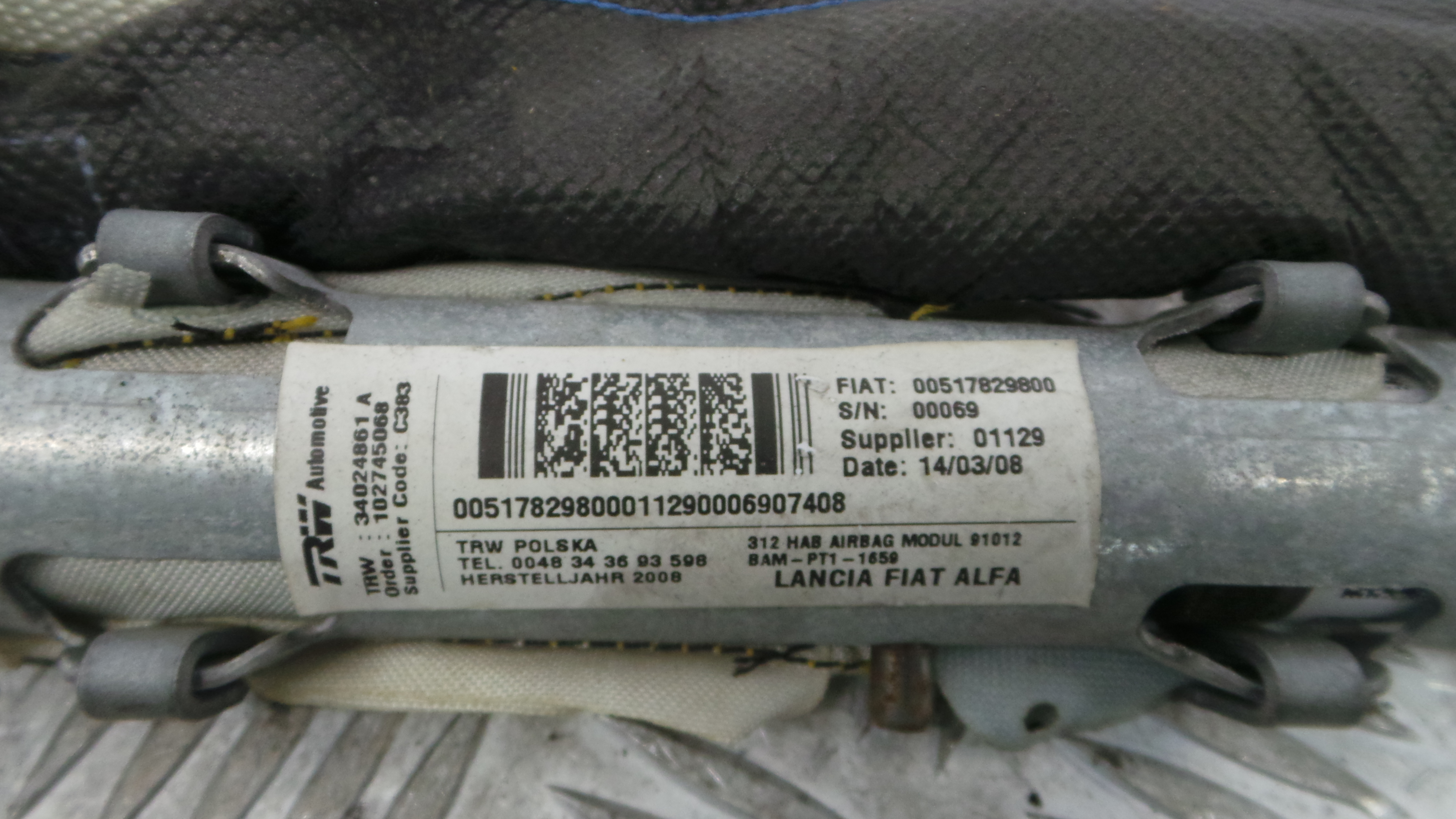 Airbags de Cortina Dto 00517829800 - FIAT 500 (312_)-33251058