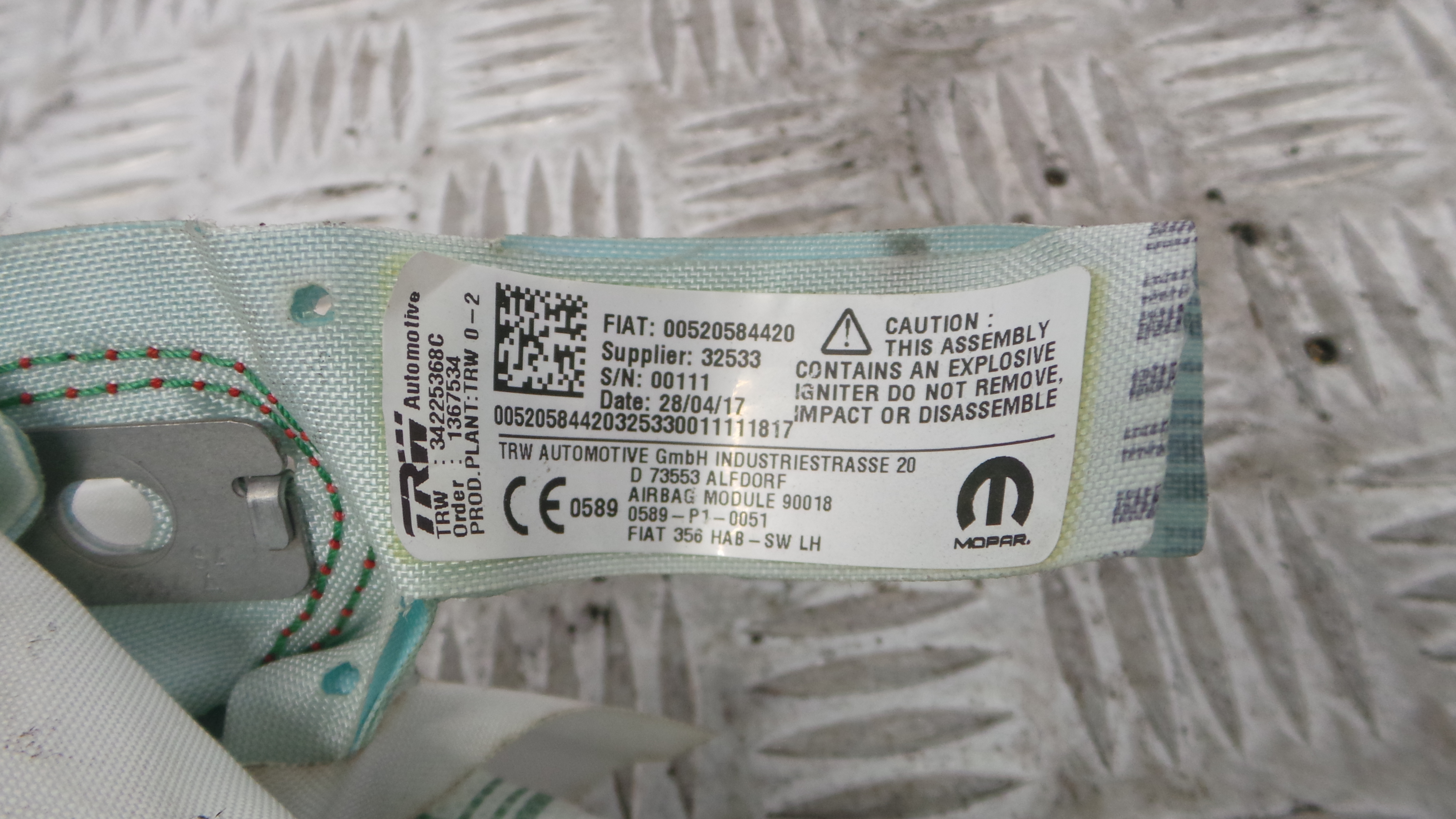 Airbags de Cortina Esq 00520584420 - FIAT EGEA Hatchback (356_, 357_), TIPO Hatchback (356_, 357_)-33251062