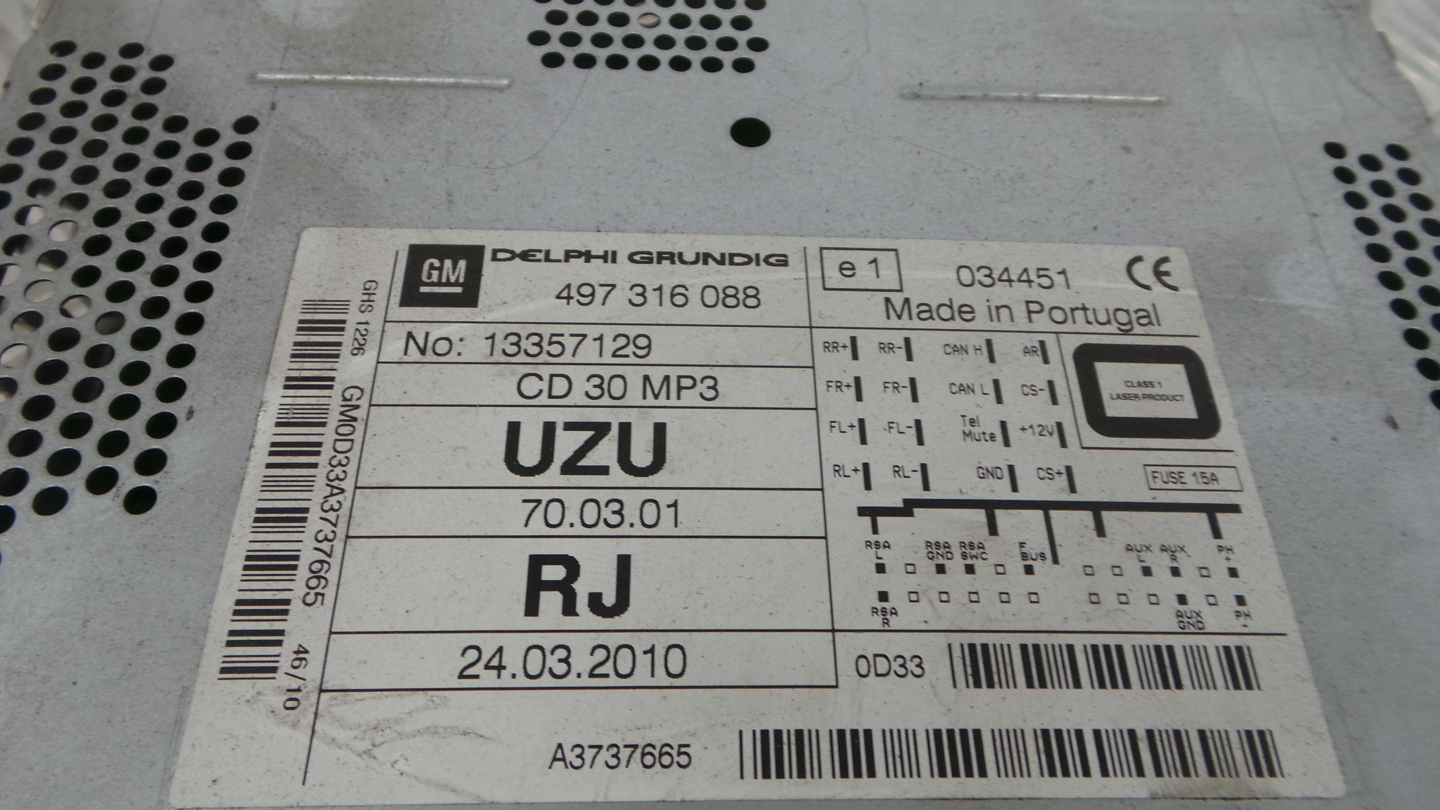 Auto-rádios 497316088 - OPEL CORSA D (S07)-33406631