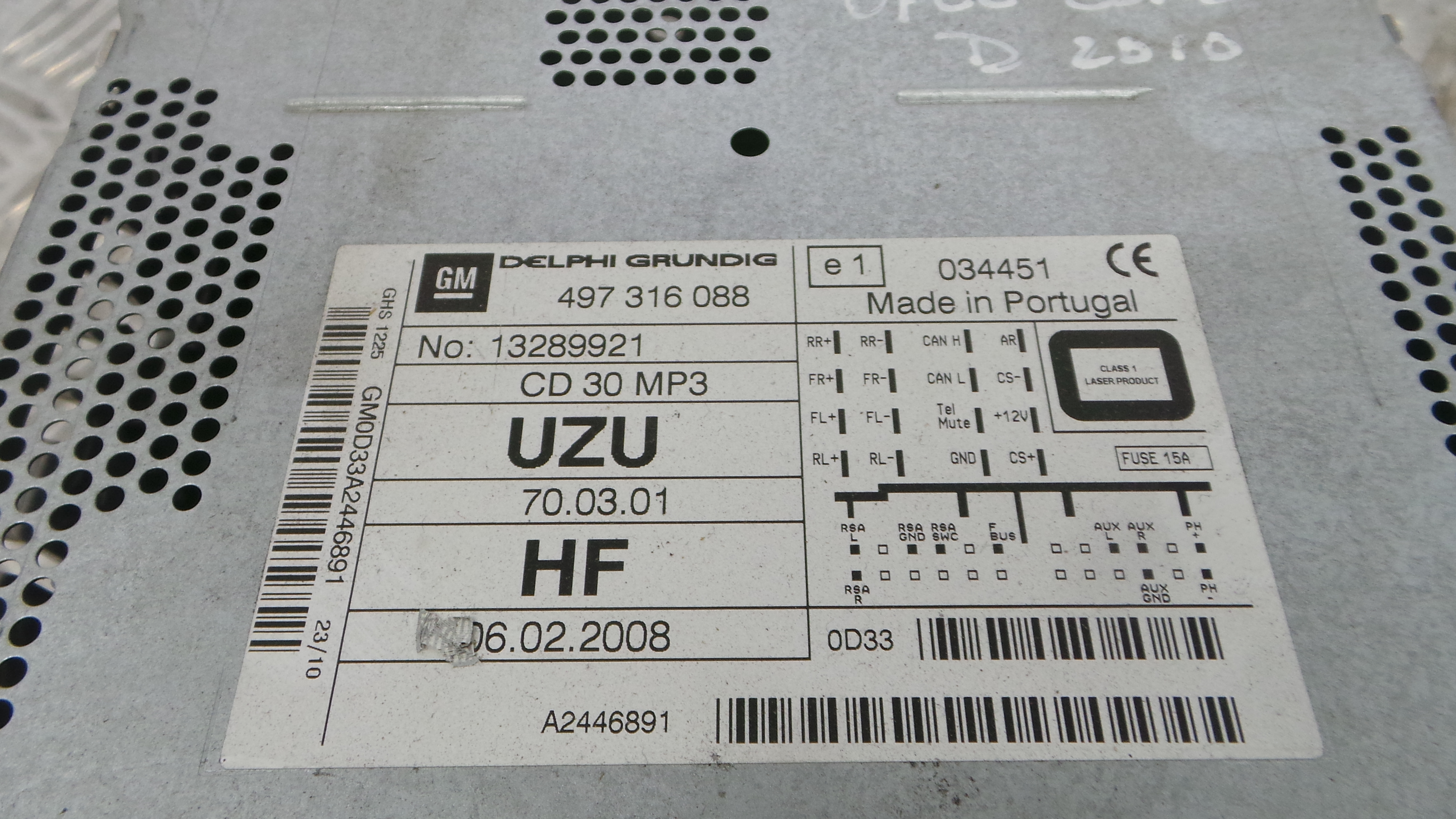 Auto-rádios 497316088 - OPEL CORSA D (S07)-33406634