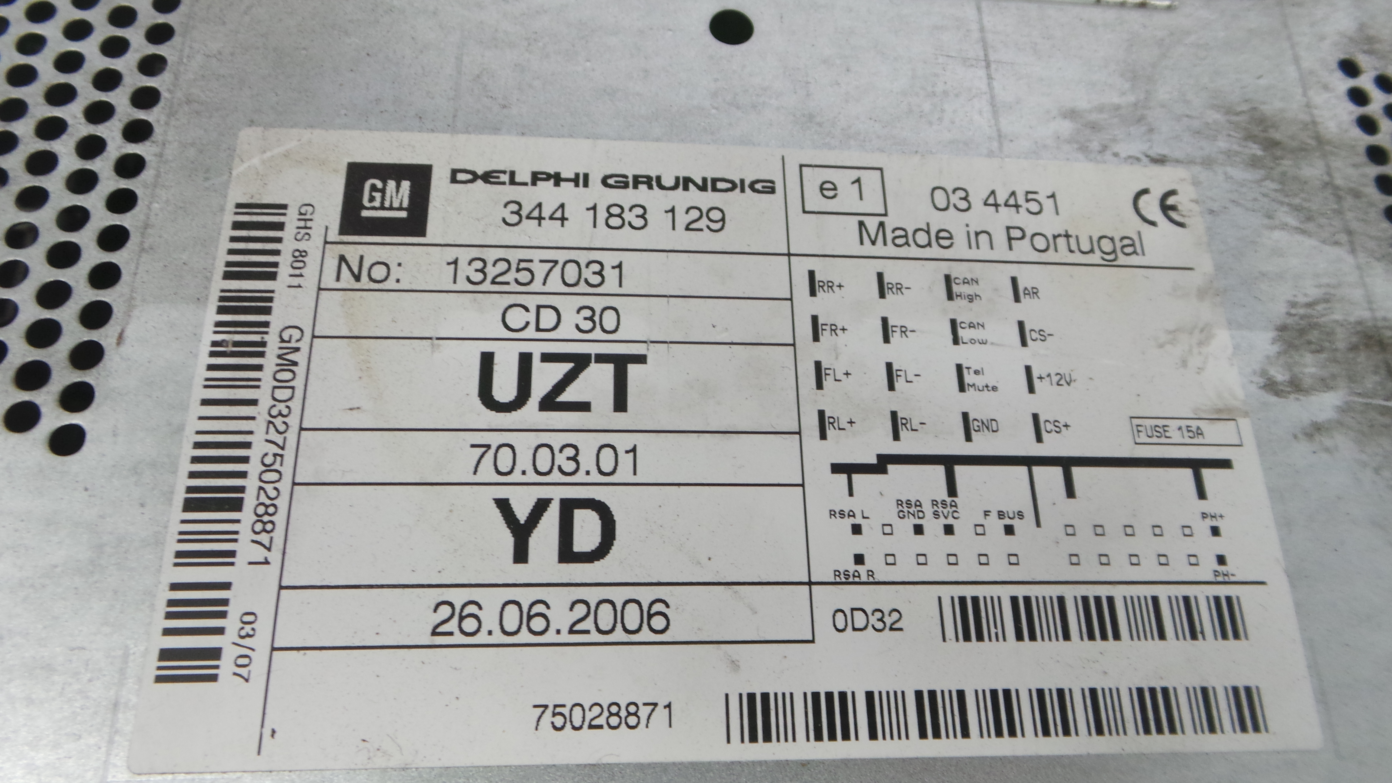 Auto-rádios 344183129 - OPEL CORSA D (S07)-33406637