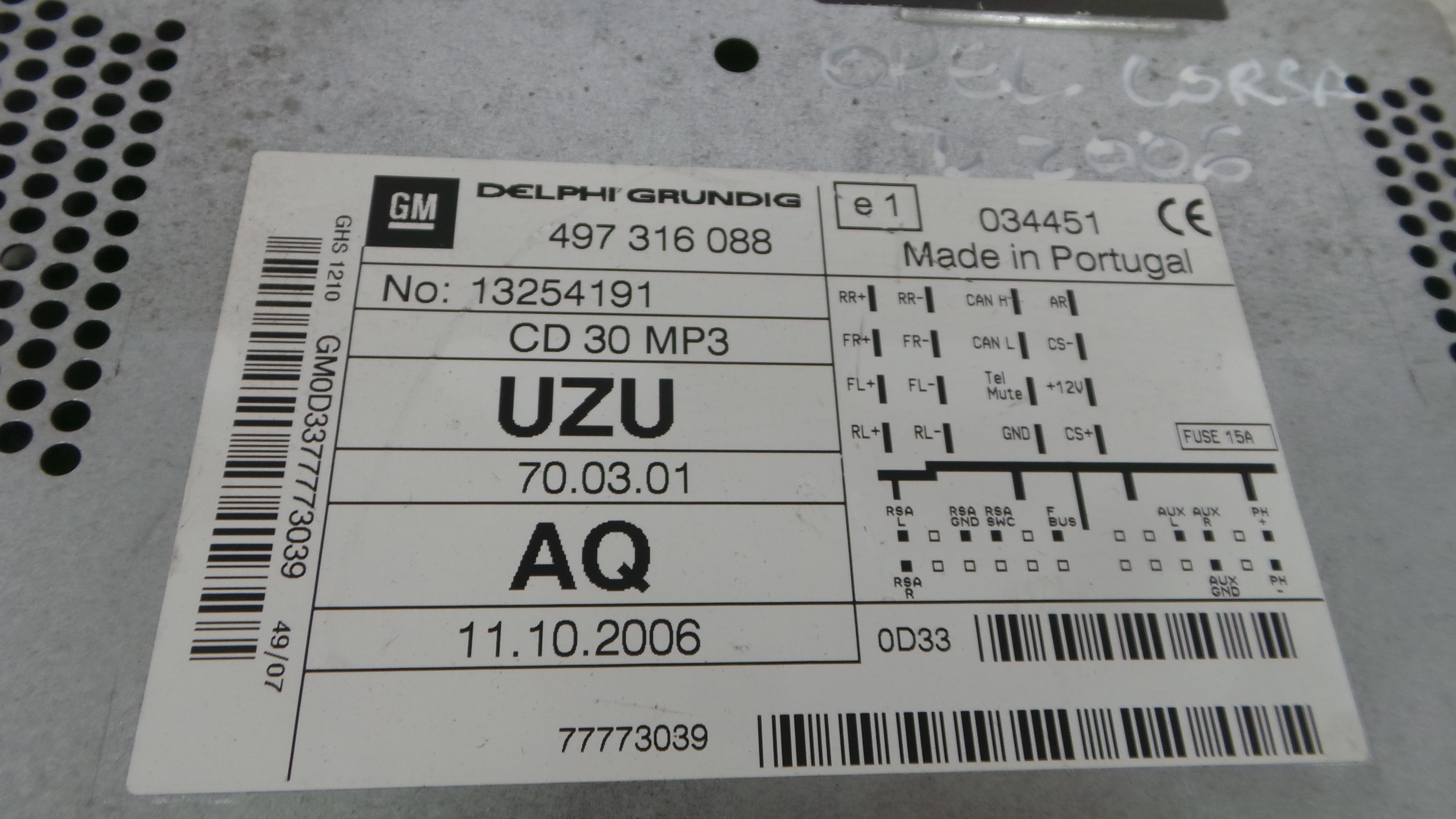 Auto-rádios 497316088 - OPEL CORSA D (S07)-33406640