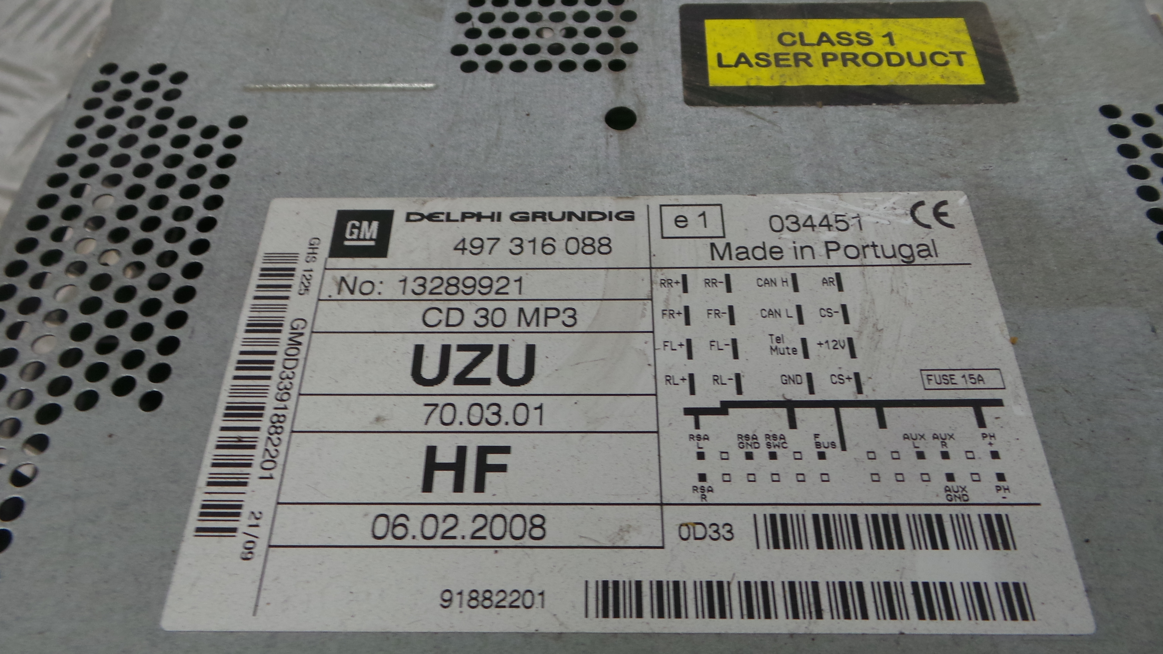 Auto-rádios 497316088 - OPEL CORSA D (S07)-33406661