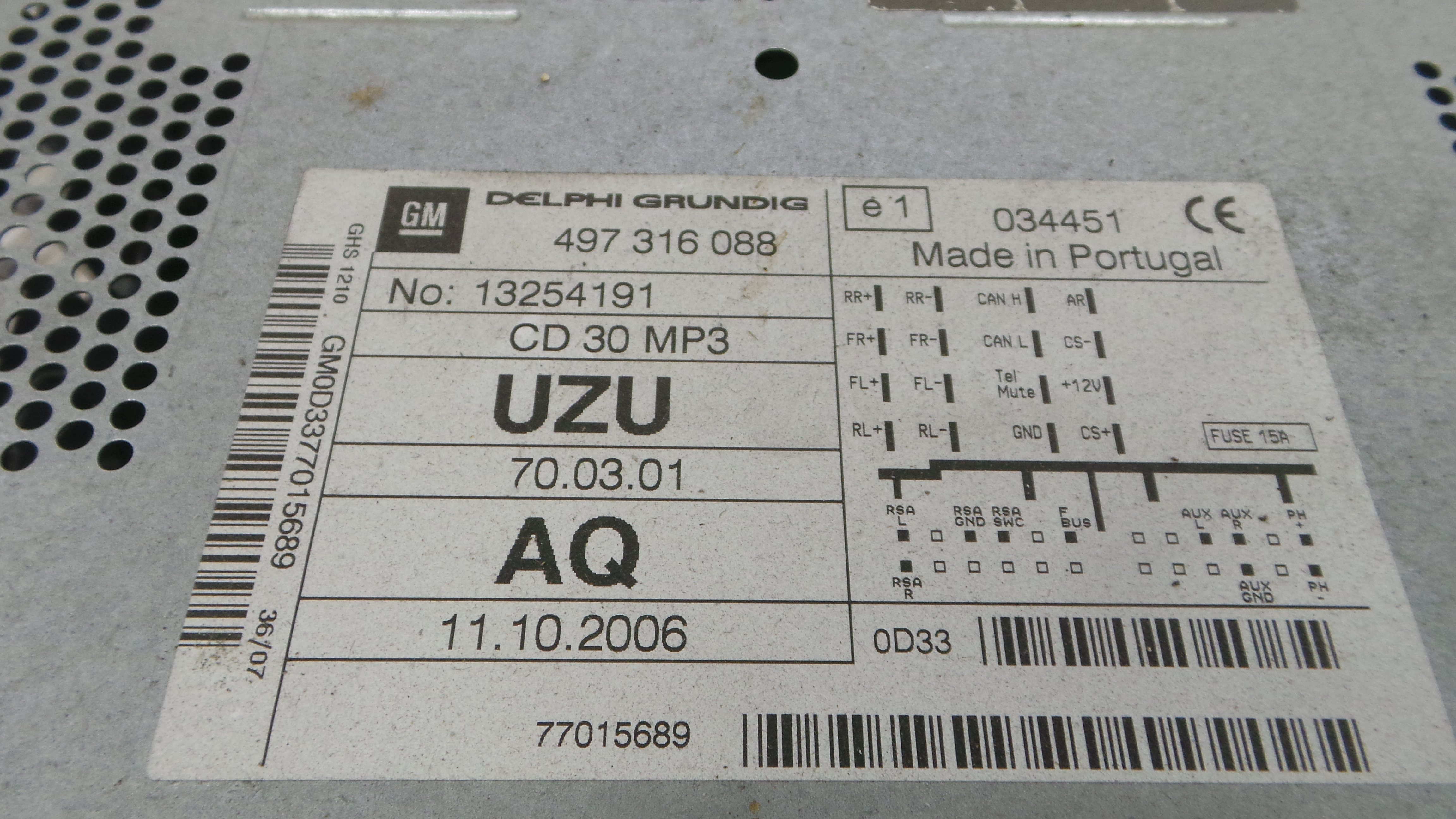 Auto-rádios 497316088 - OPEL CORSA D (S07)-33406664