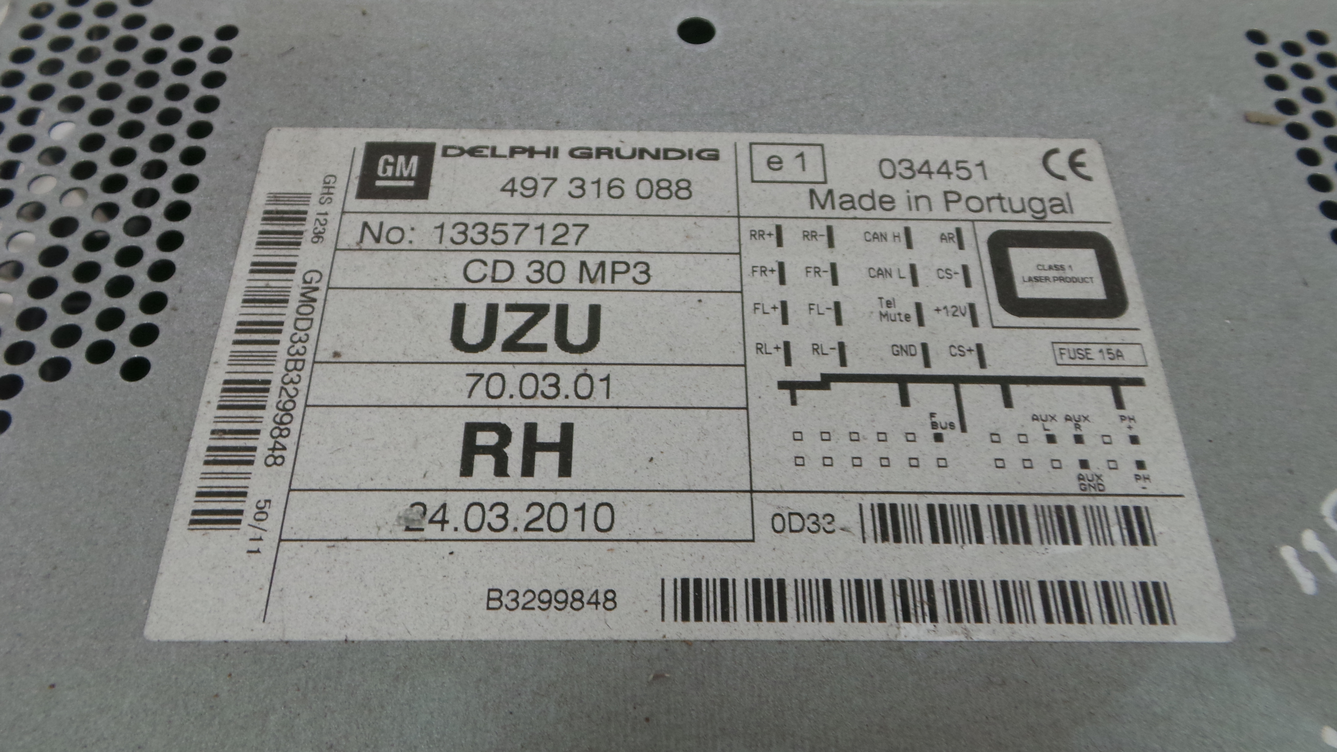 Auto-rádios 497316088 - OPEL CORSA D (S07)-33406667