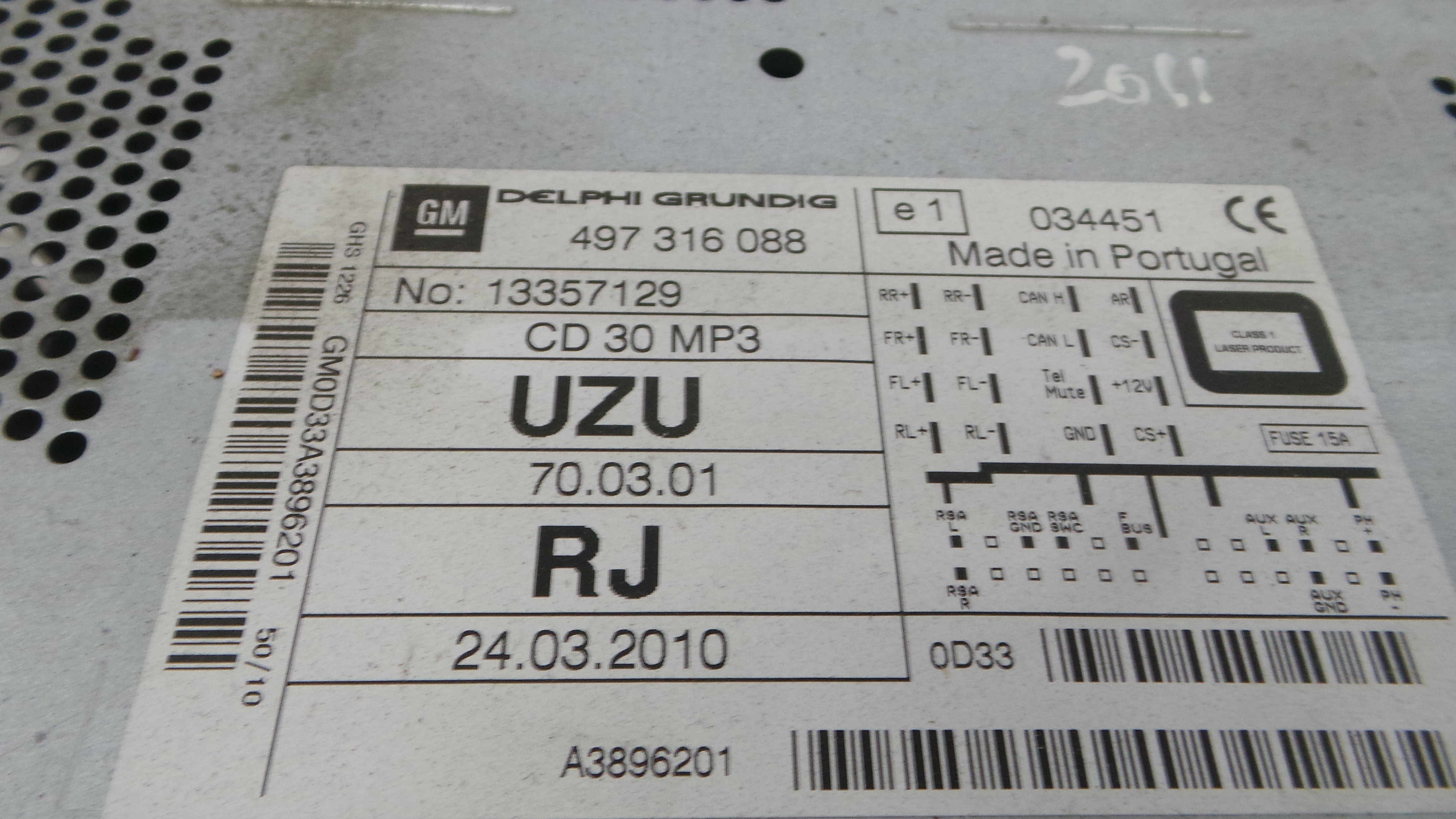 Auto-rádios 497316088 - OPEL CORSA D (S07)-33406688