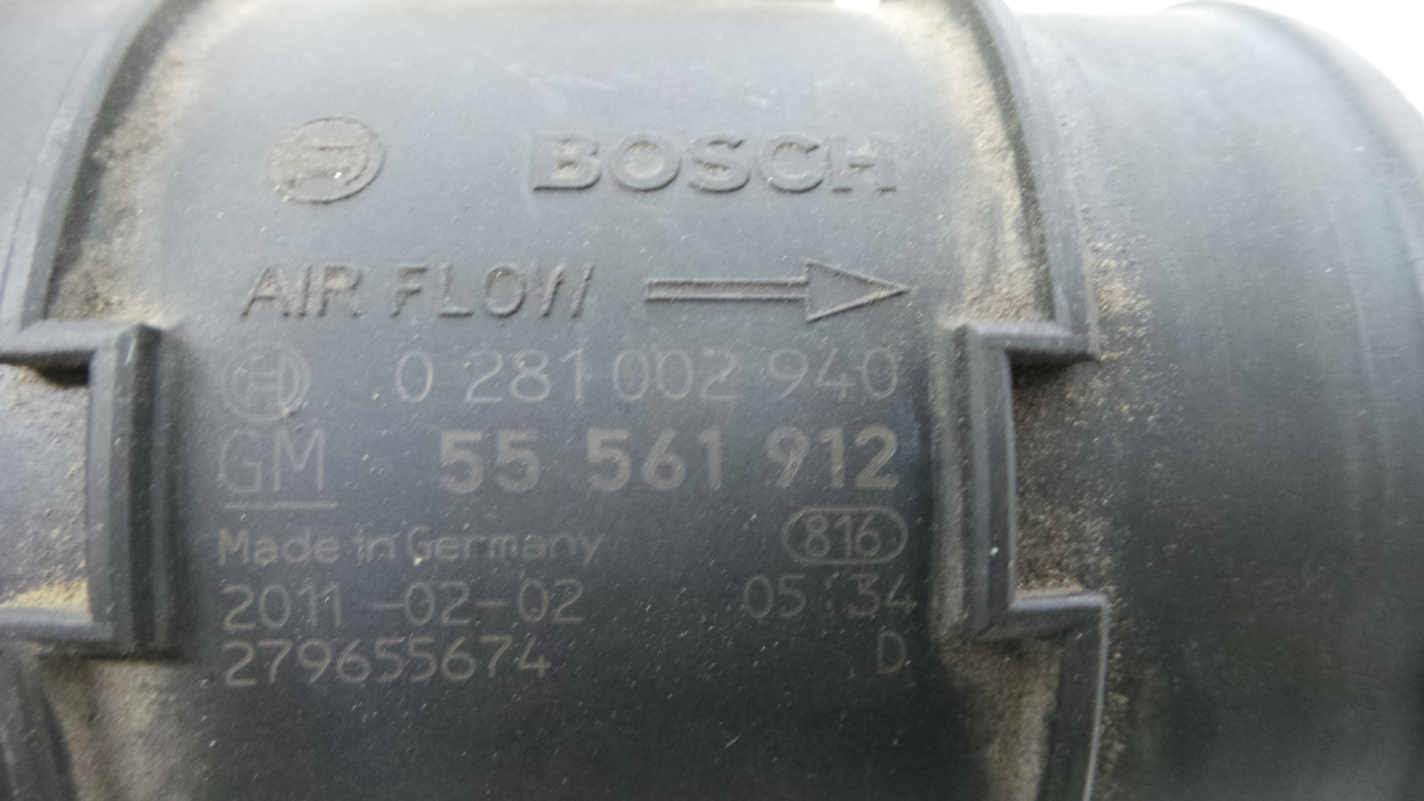 Medidor de Massa de Ar 0281002940 - OPEL ASTRA J (P10)-33407004