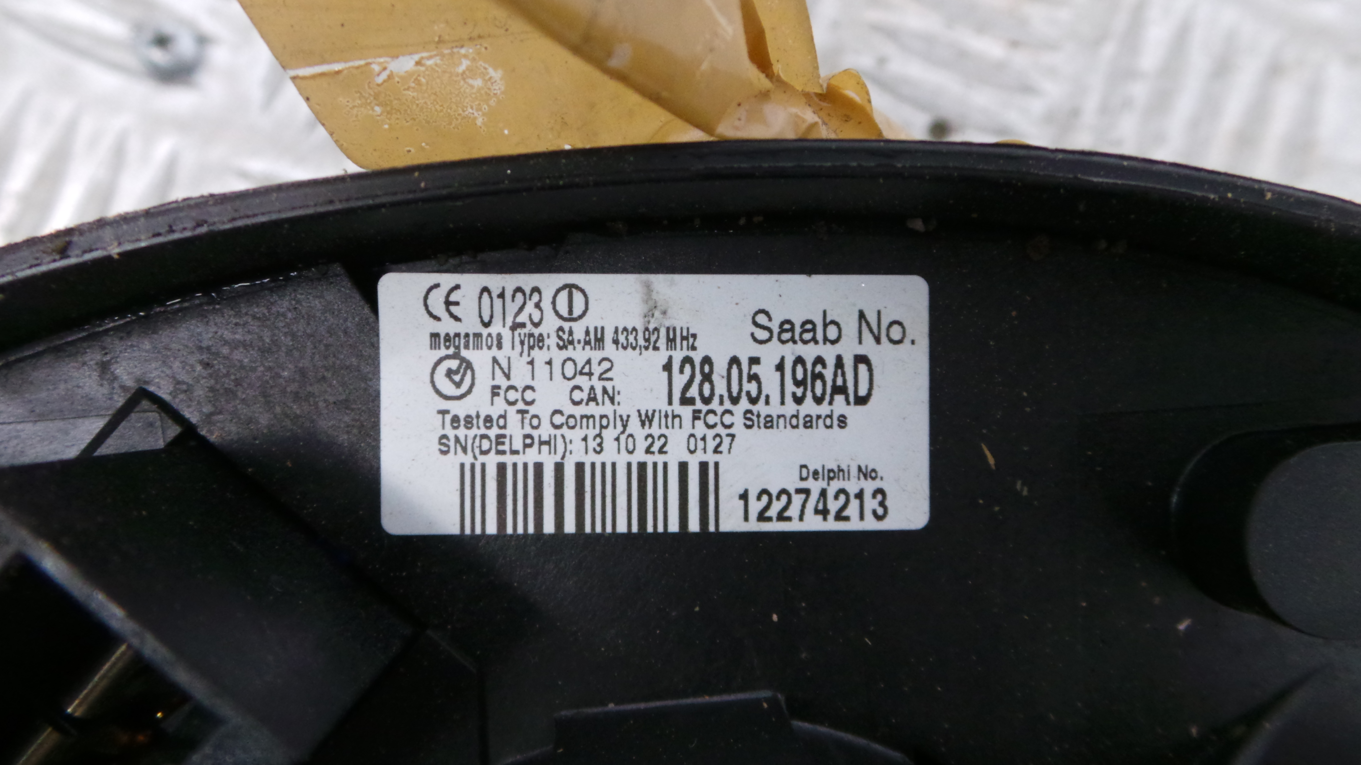 Fita de Airbags 12805196AD - SAAB 9-3 (YS3F, E79, D79, D75)-33628107